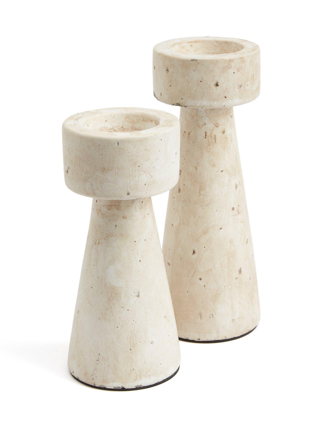 Image 3 of 5 of Michelle Keegan Home Set Of 2 Concrete Candle Holders