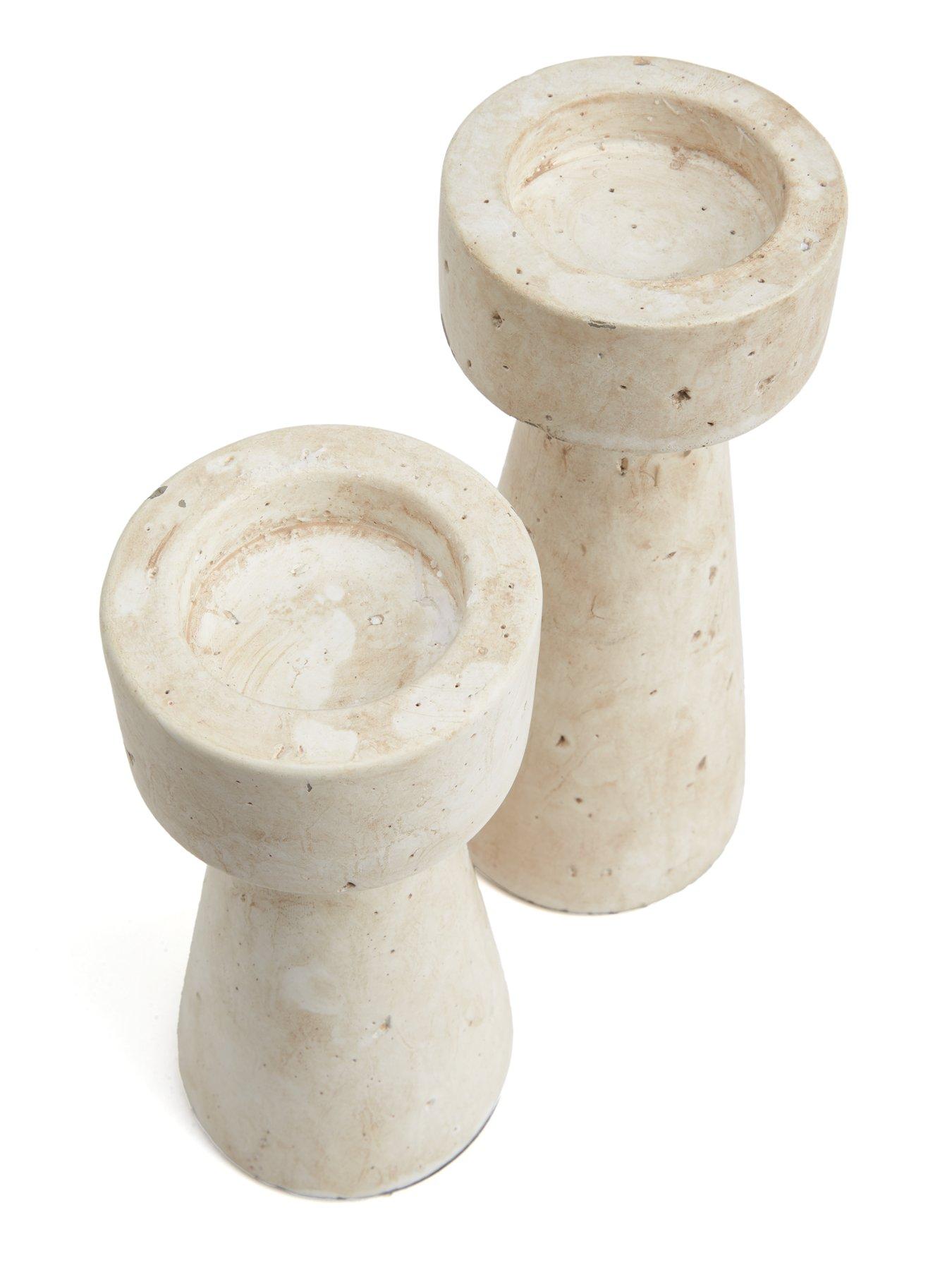 Image 4 of 5 of Michelle Keegan Home Set Of 2 Concrete Candle Holders