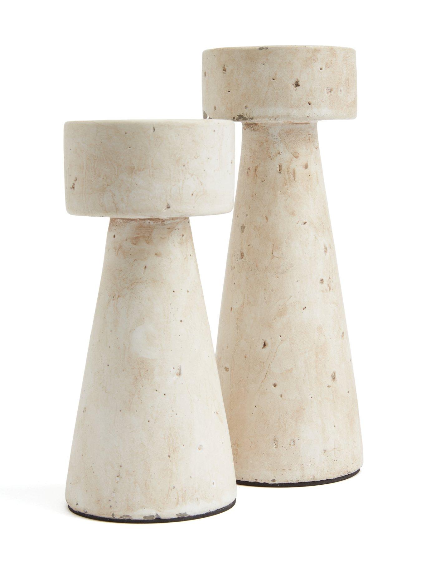 Image 5 of 5 of Michelle Keegan Home Set Of 2 Concrete Candle Holders