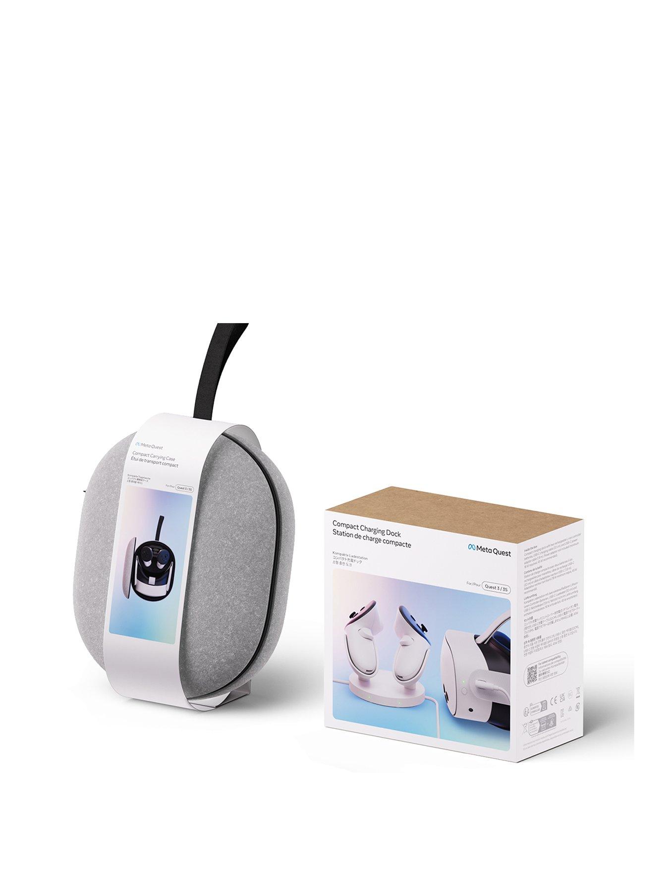 Meta Quest 3S Compact Charging Dock And Carrying Case & Accessories Bundle