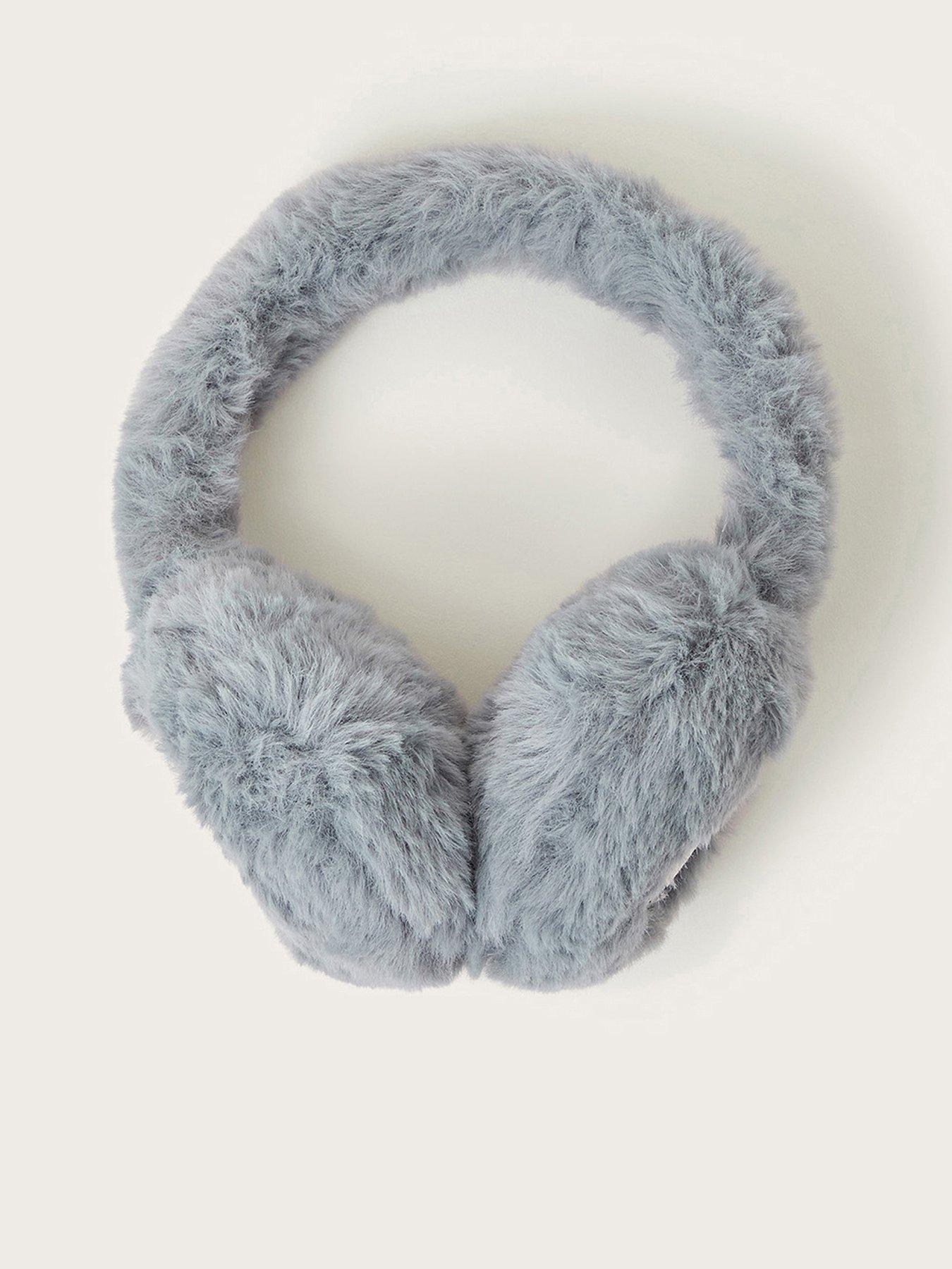undefined Boys Dinosaur Faux Fur Earmuffs - Grey