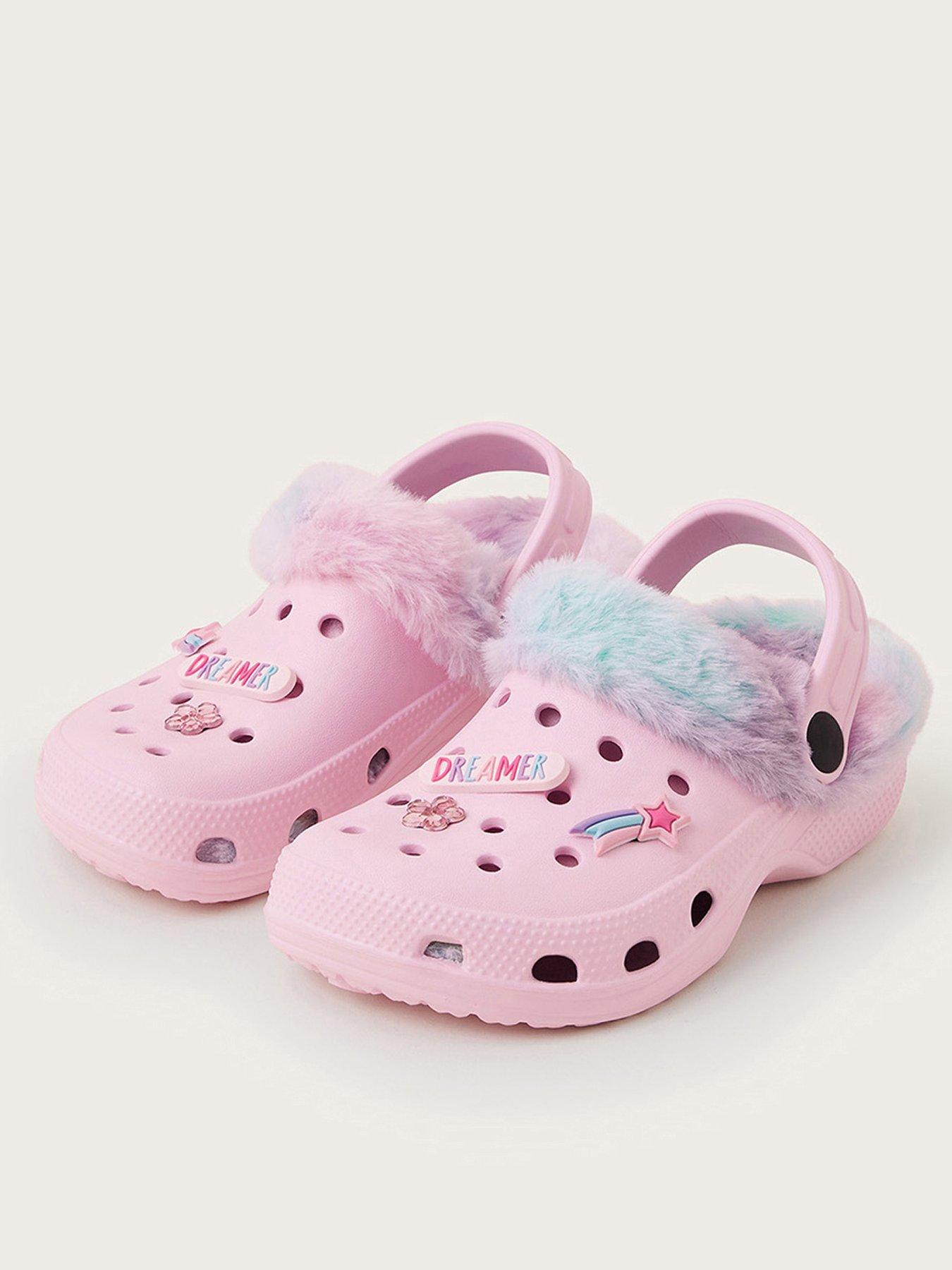 Monsoon Girls Marble Dreamer Fluffy Sling Back Slippers Multi Very