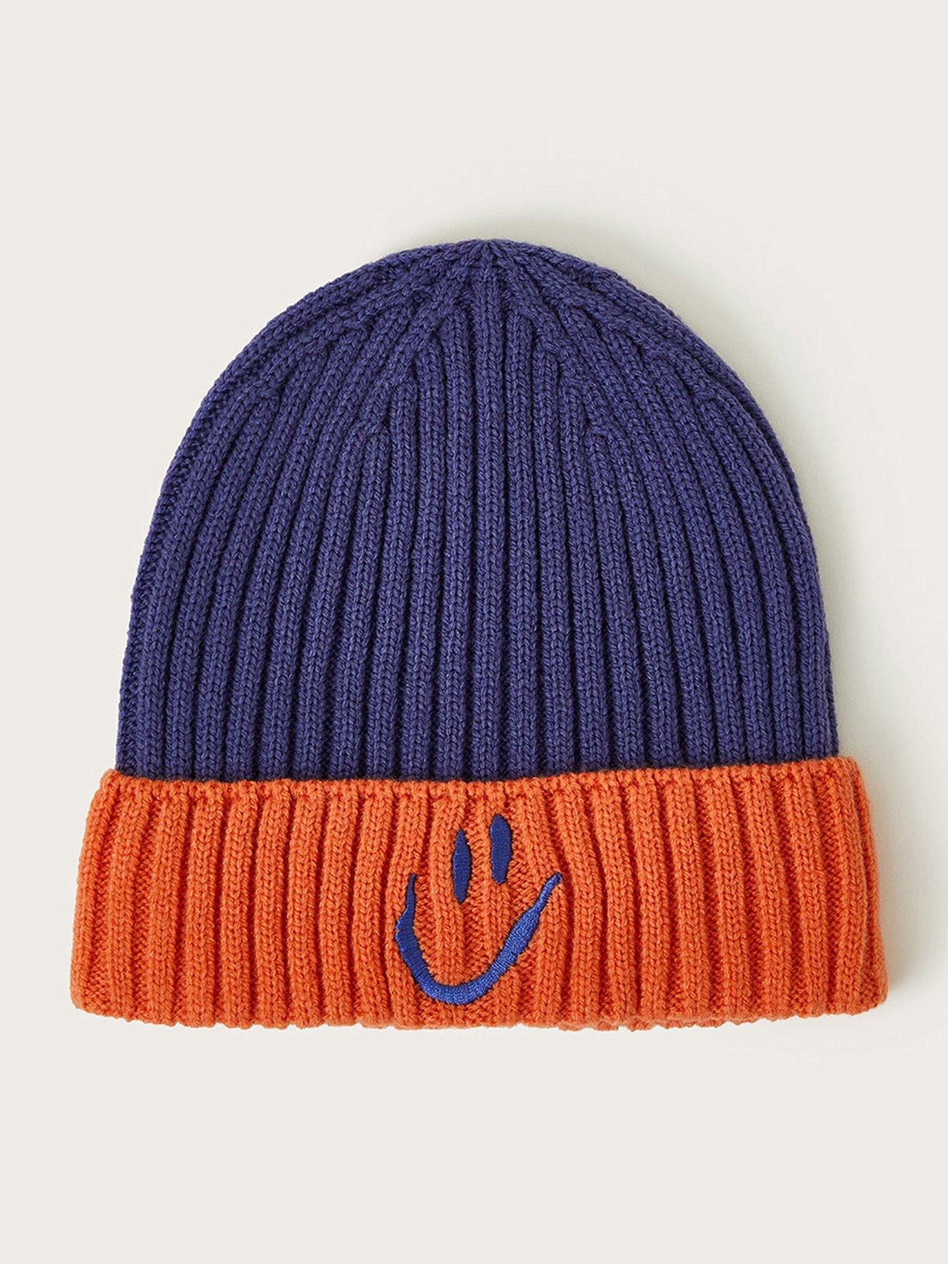 Image 1 of 2 of Monsoon Boys Happy Colour Block Rib Beanie - Blue
