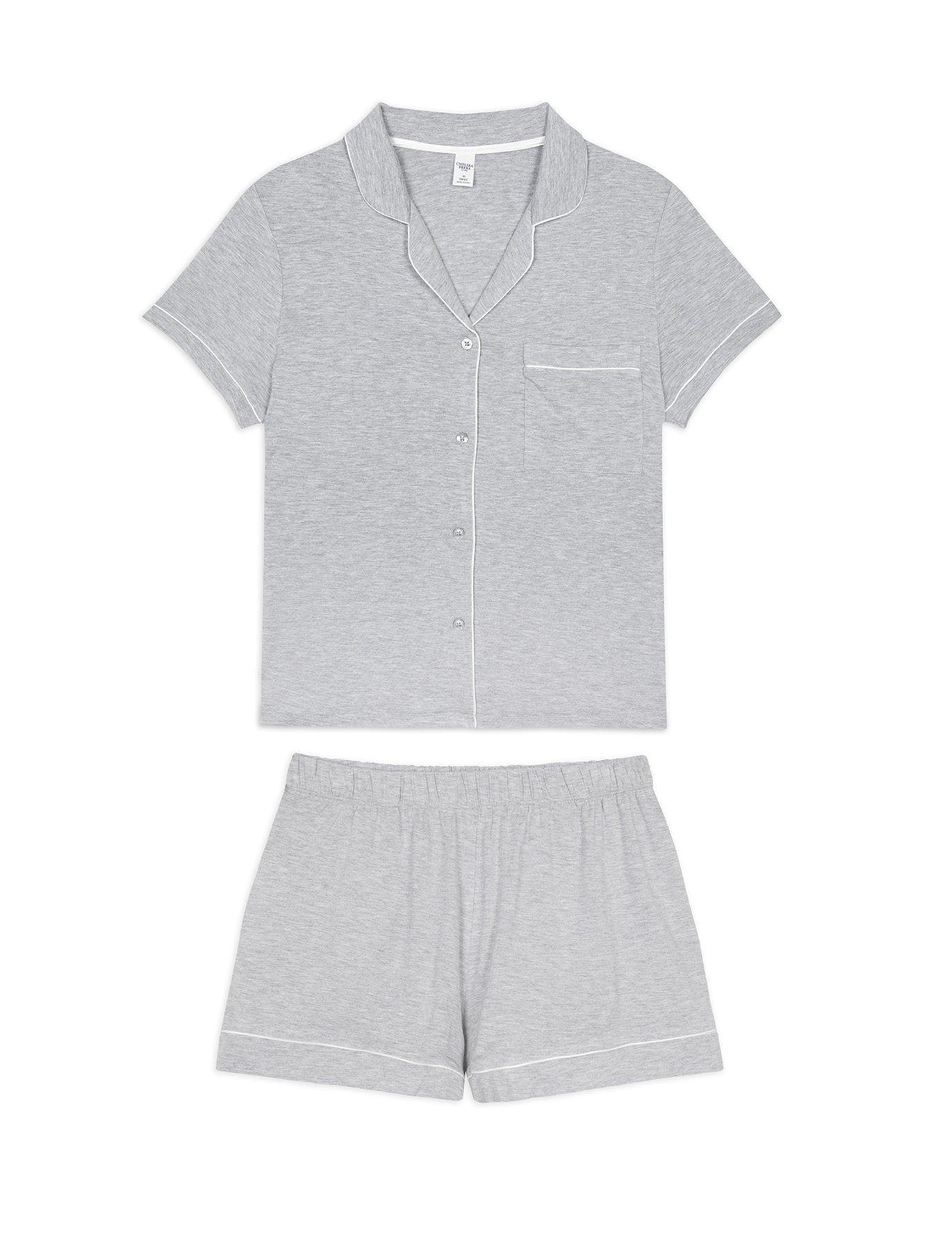 Image 6 of 6 of CHELSEA PEERS Modal Short Button Up Pyjama Set - Grey