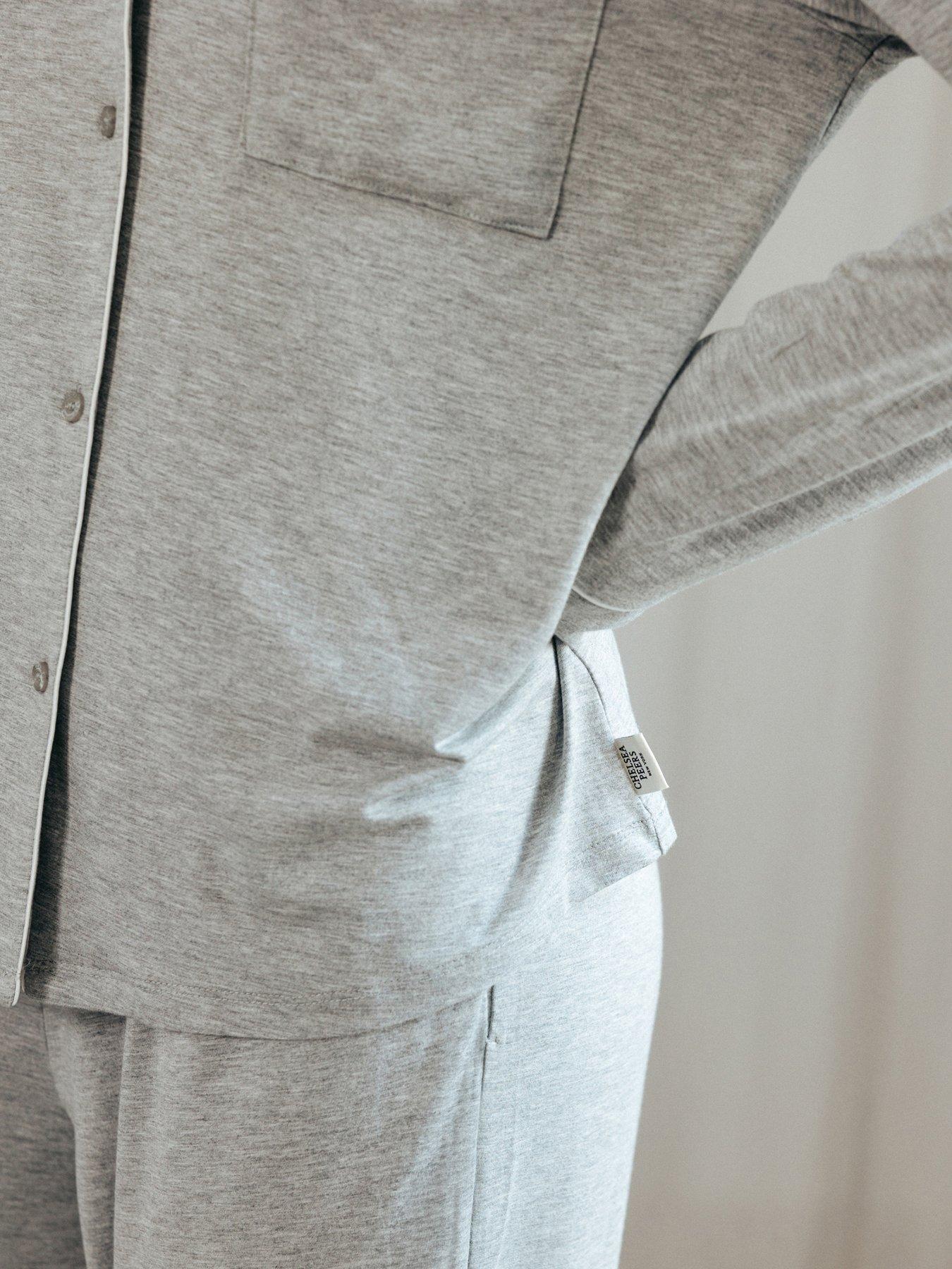 Image 3 of 5 of CHELSEA PEERS Modal Long Button Up Pyjama Set - Grey