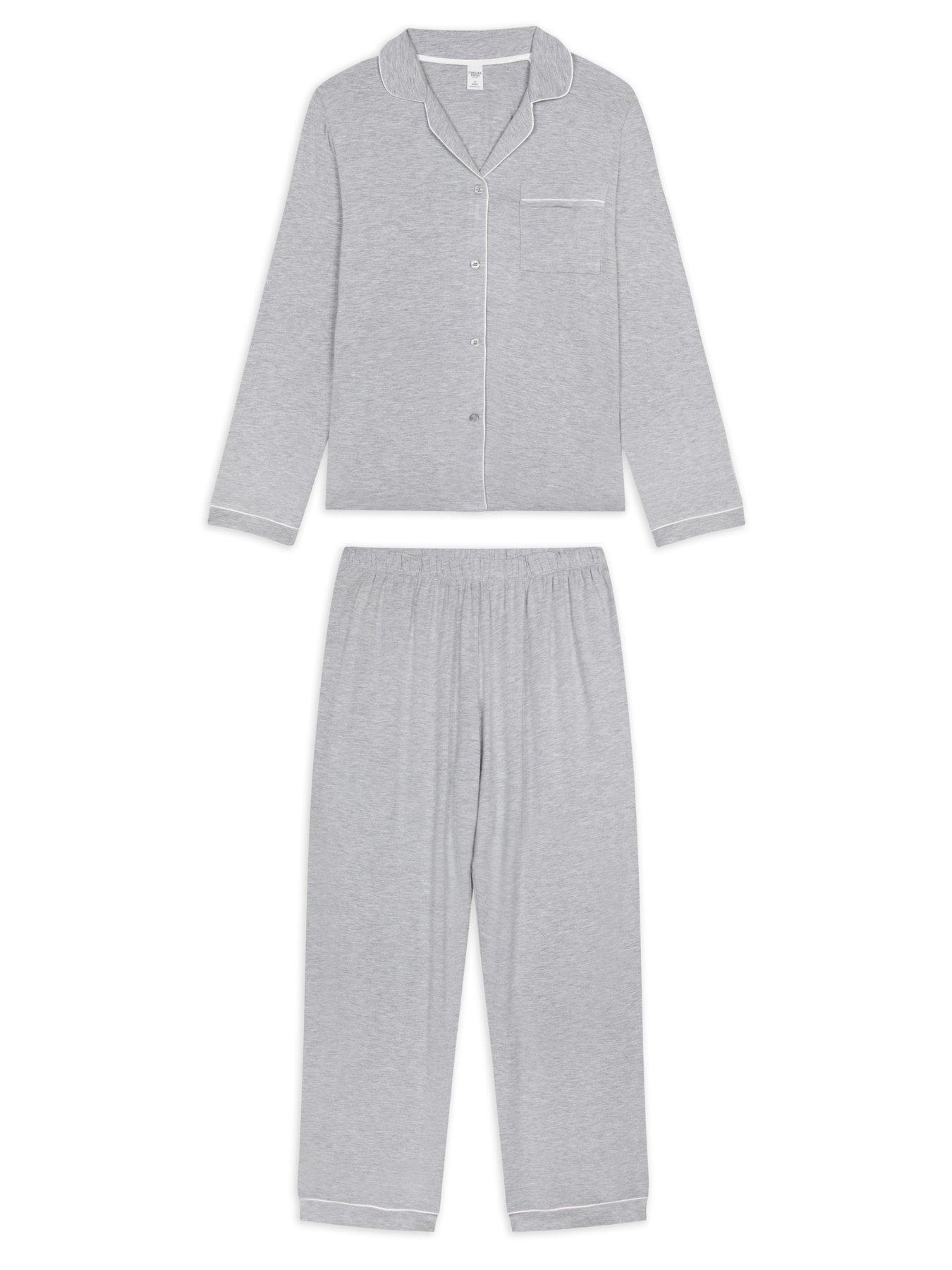 Image 5 of 5 of CHELSEA PEERS Modal Long Button Up Pyjama Set - Grey