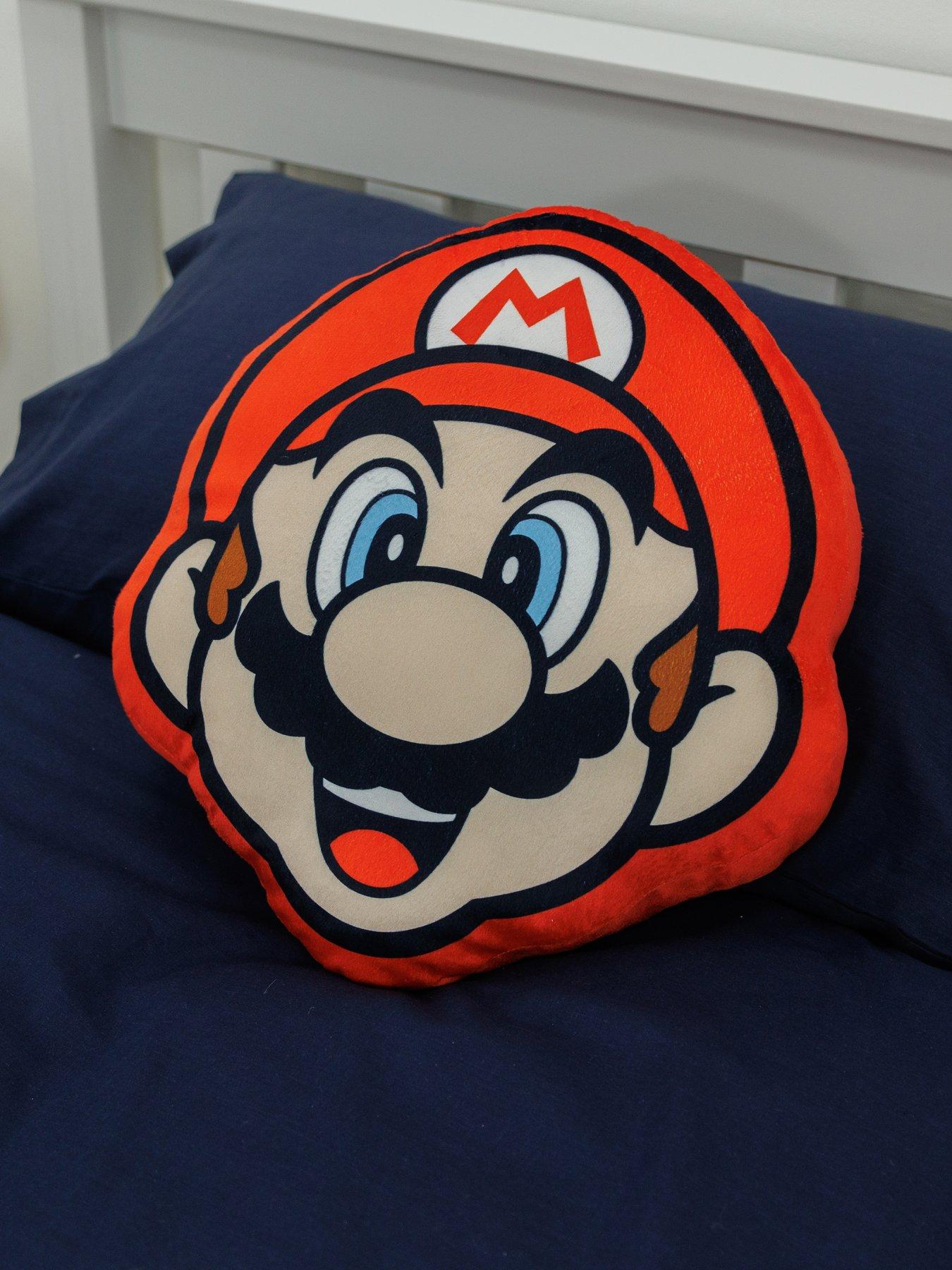 Product photograph of Nintendo Mario Stack Shaped Cushion from very.co.uk