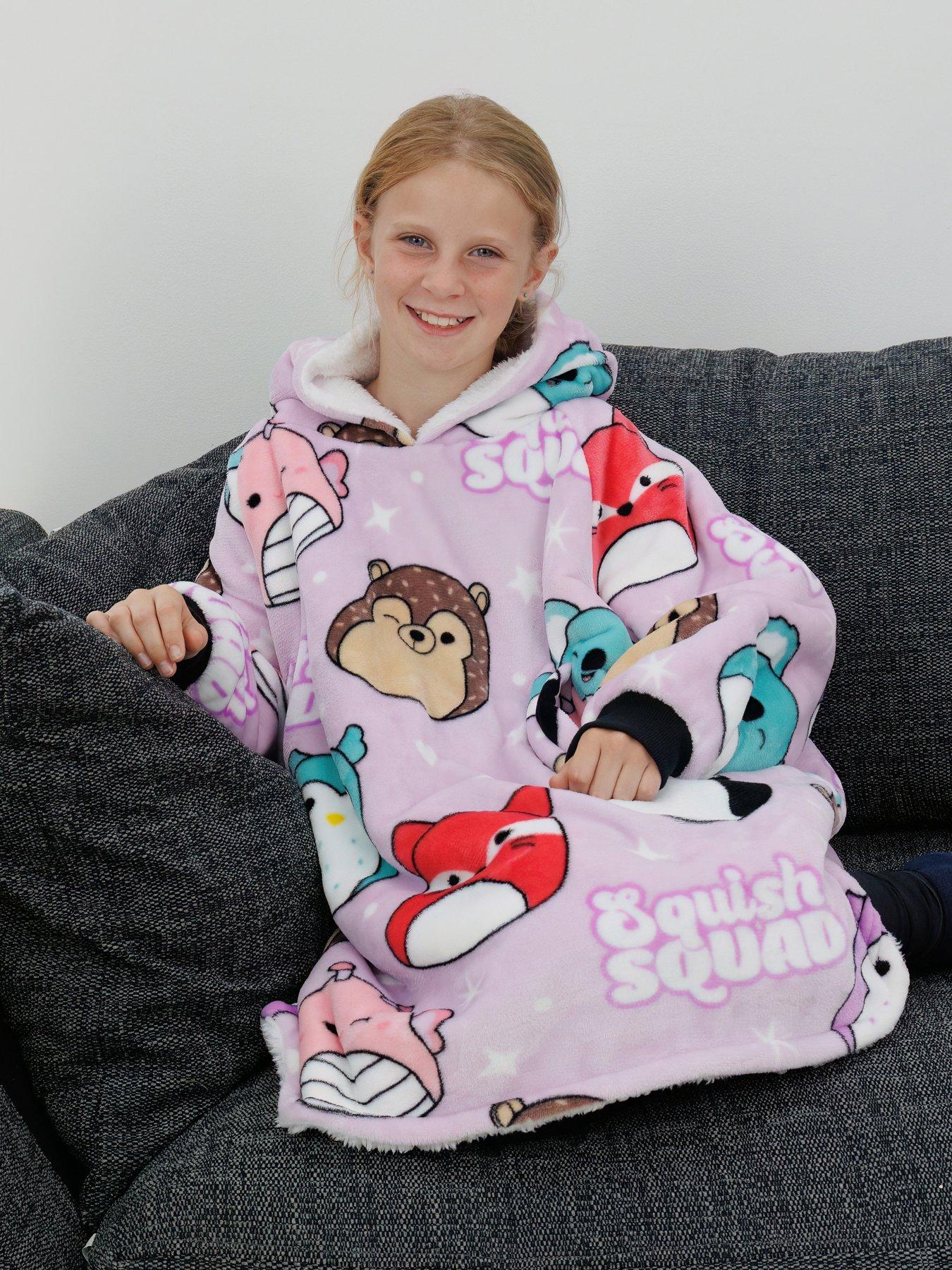 Product photograph of Squishmallows Bright Hooded Wearable Fleece - Kids Medium from very.co.uk