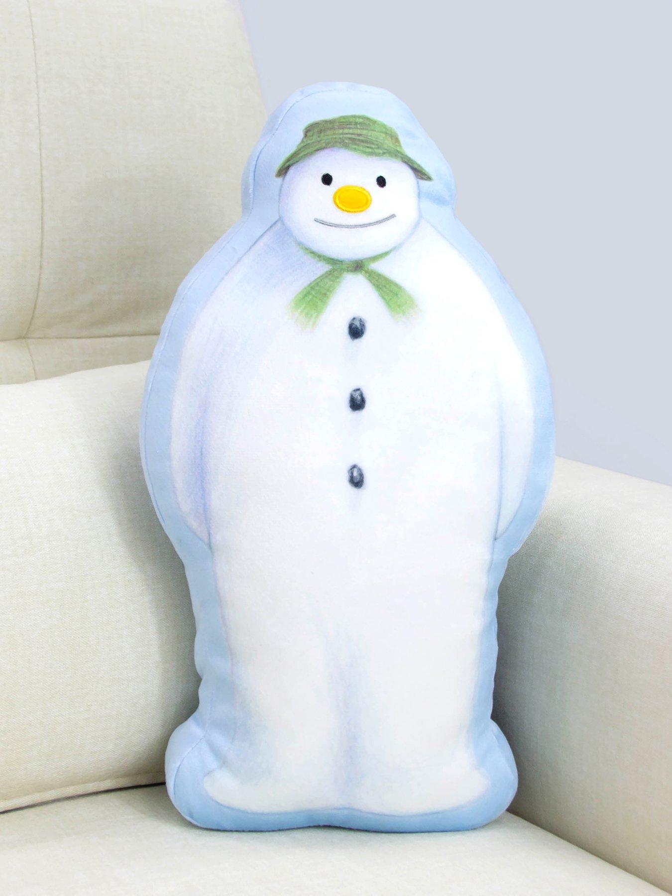 Product photograph of The Snowman Christmas Shaped Cushion - White from very.co.uk