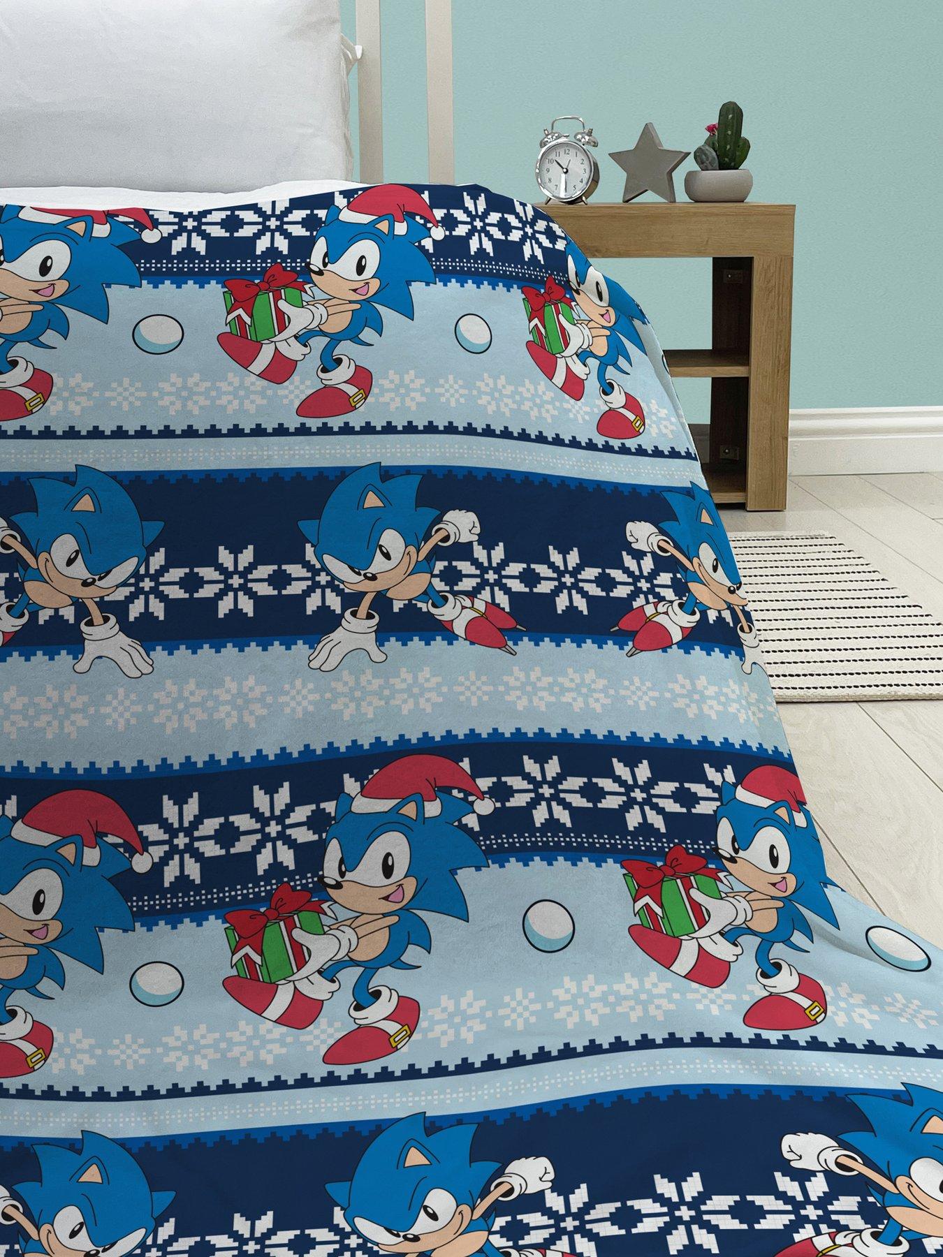 Product photograph of Sonic The Hedgehog Sonic The Hedgehod Christmas Sherpa Backed Fleece from very.co.uk