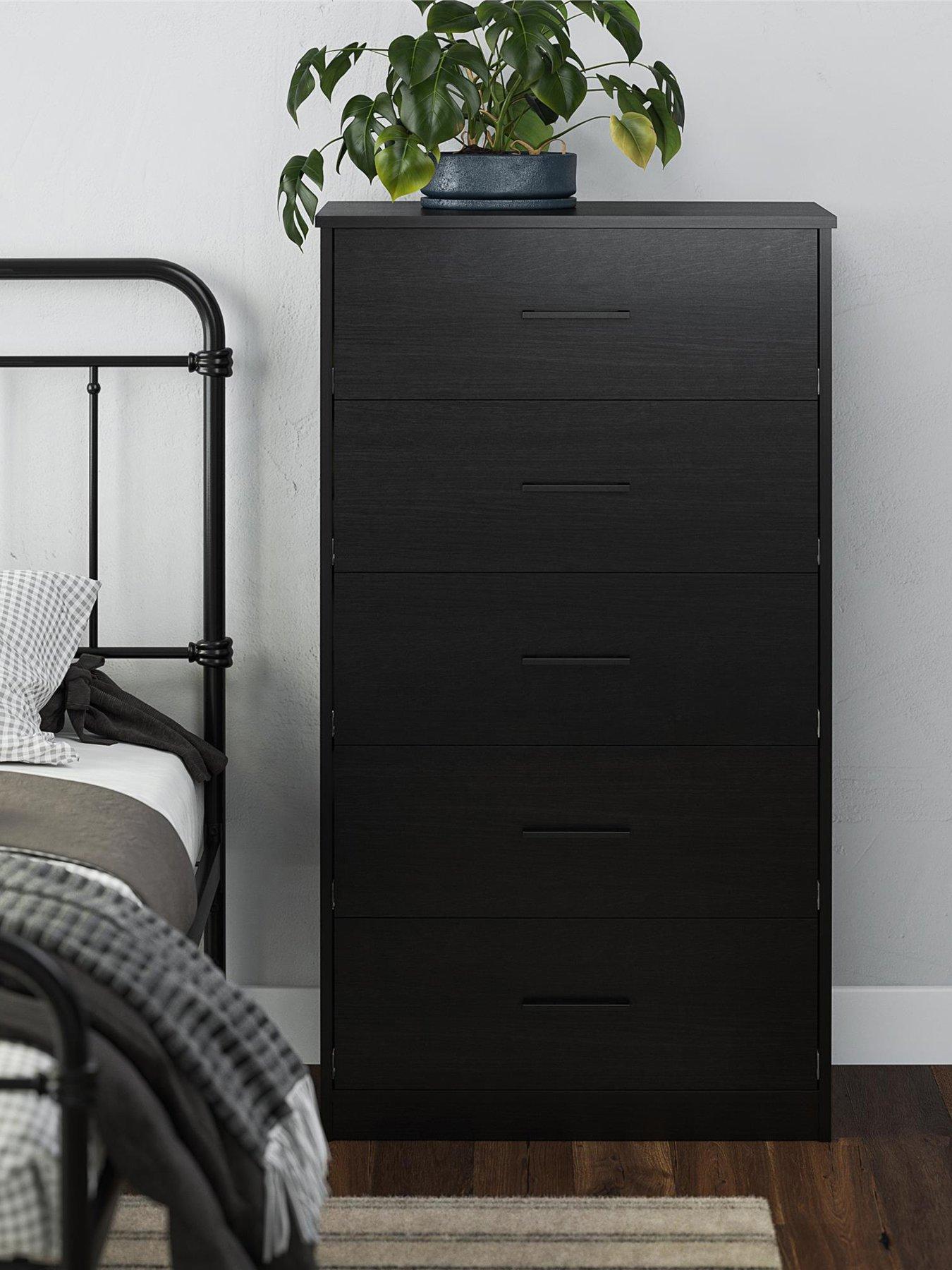 undefined Pearce 5 Drawer Chest - Black