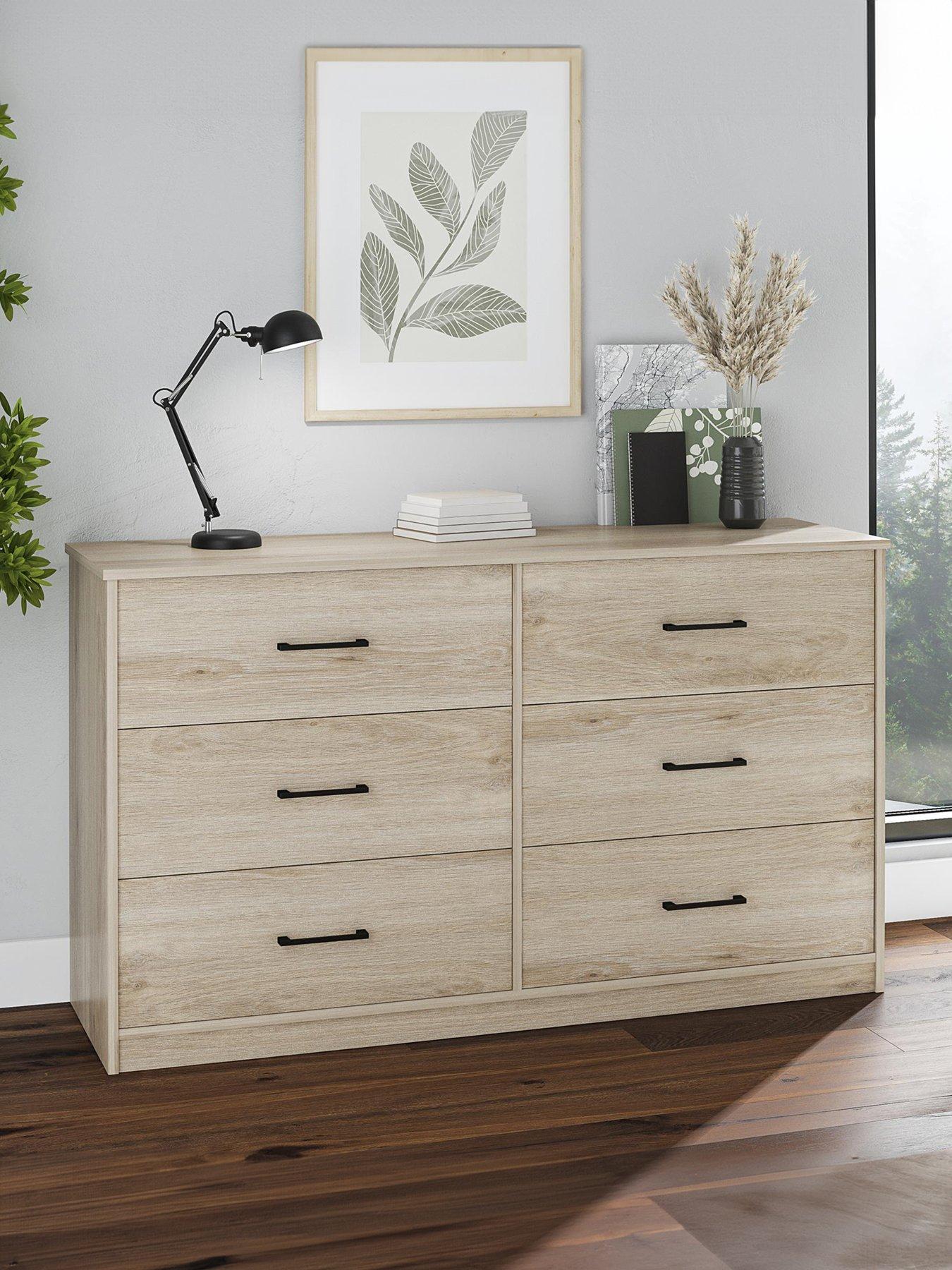 undefined Pearce 3 + 3 Drawer Chest - Oak