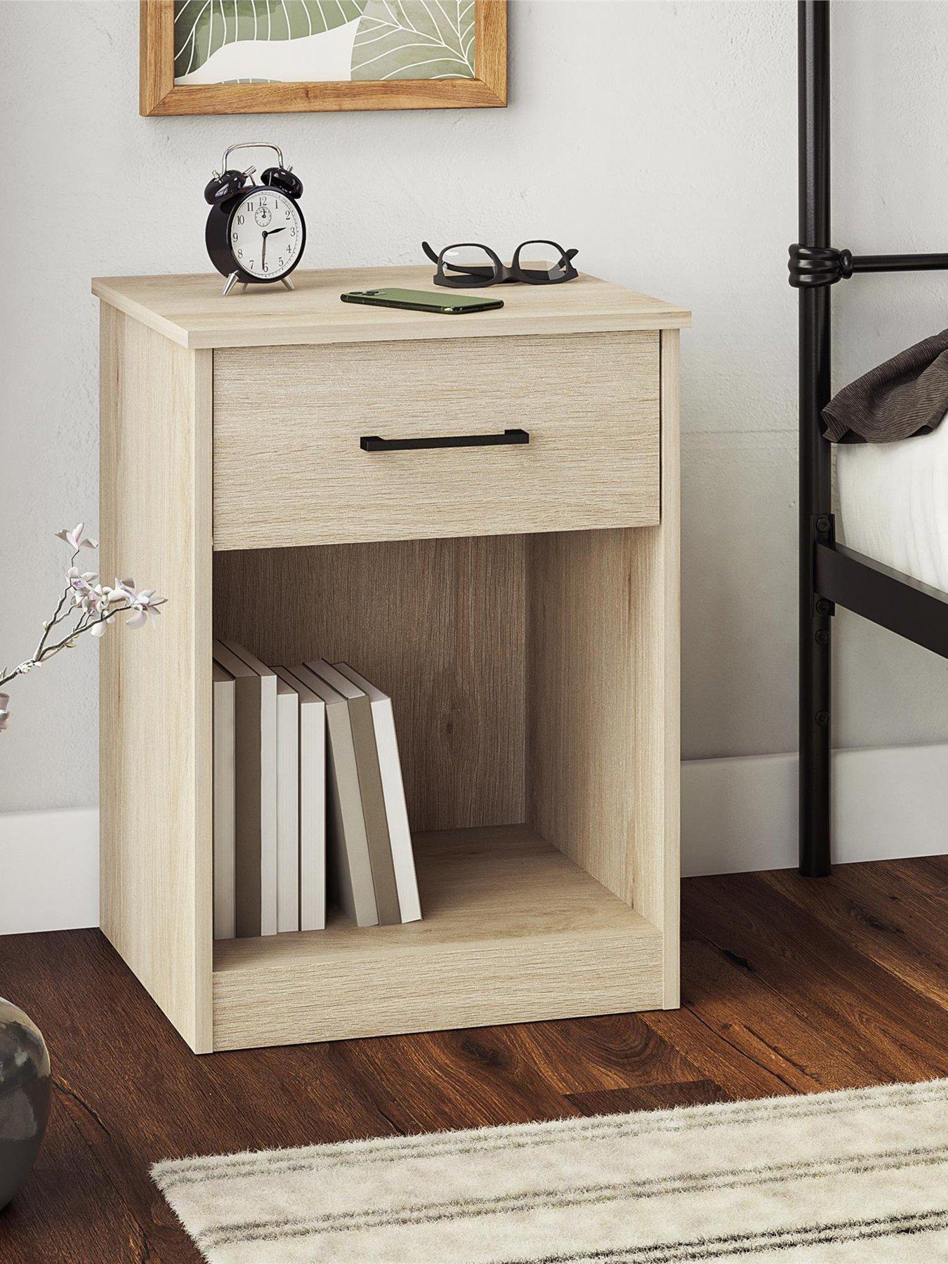 Image 1 of 7 of Dorel Home Pearce 1 Drawer&nbsp;Bedside Table - Oak