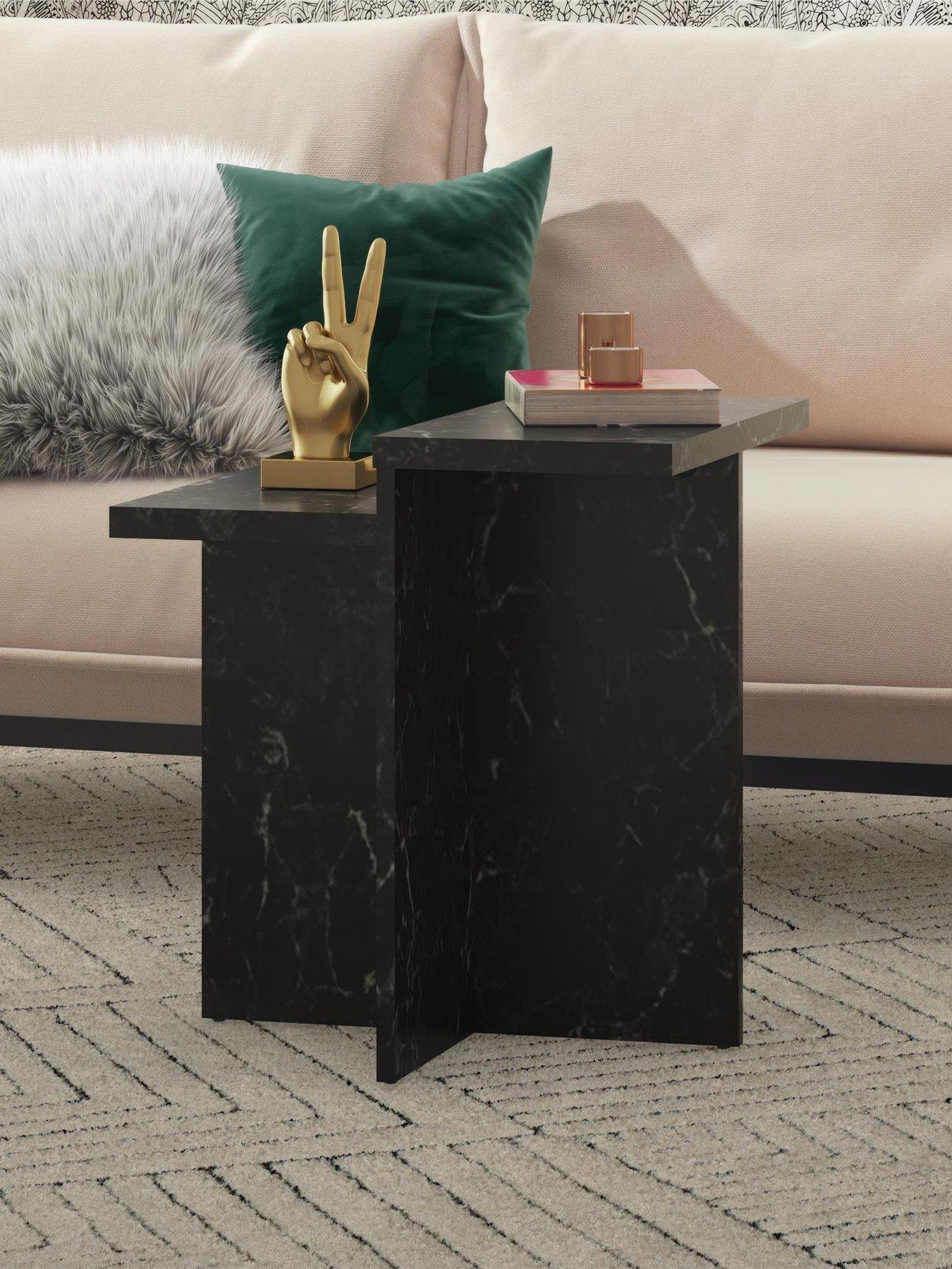 Dorel Home Brielle Faux Marble Side Table - Black