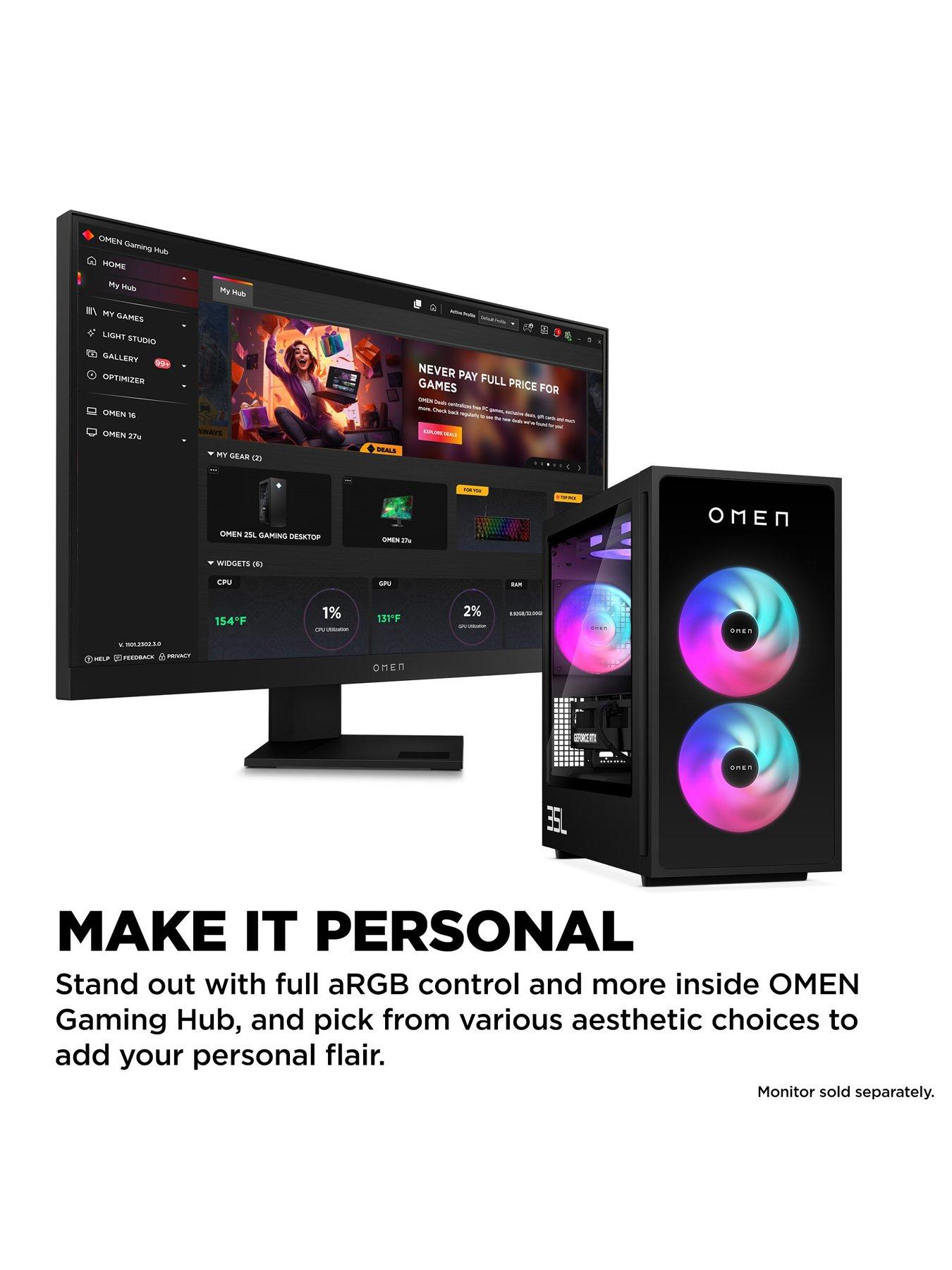 Image 5 of 8 of HP OMEN 35L Gaming Desktop GT16-0000na PC -&nbsp;AMD Ryzen 5 &nbsp;8500G, 16GB RGB RAM, 1TB SSD, NVIDIA&nbsp;RTX 4060