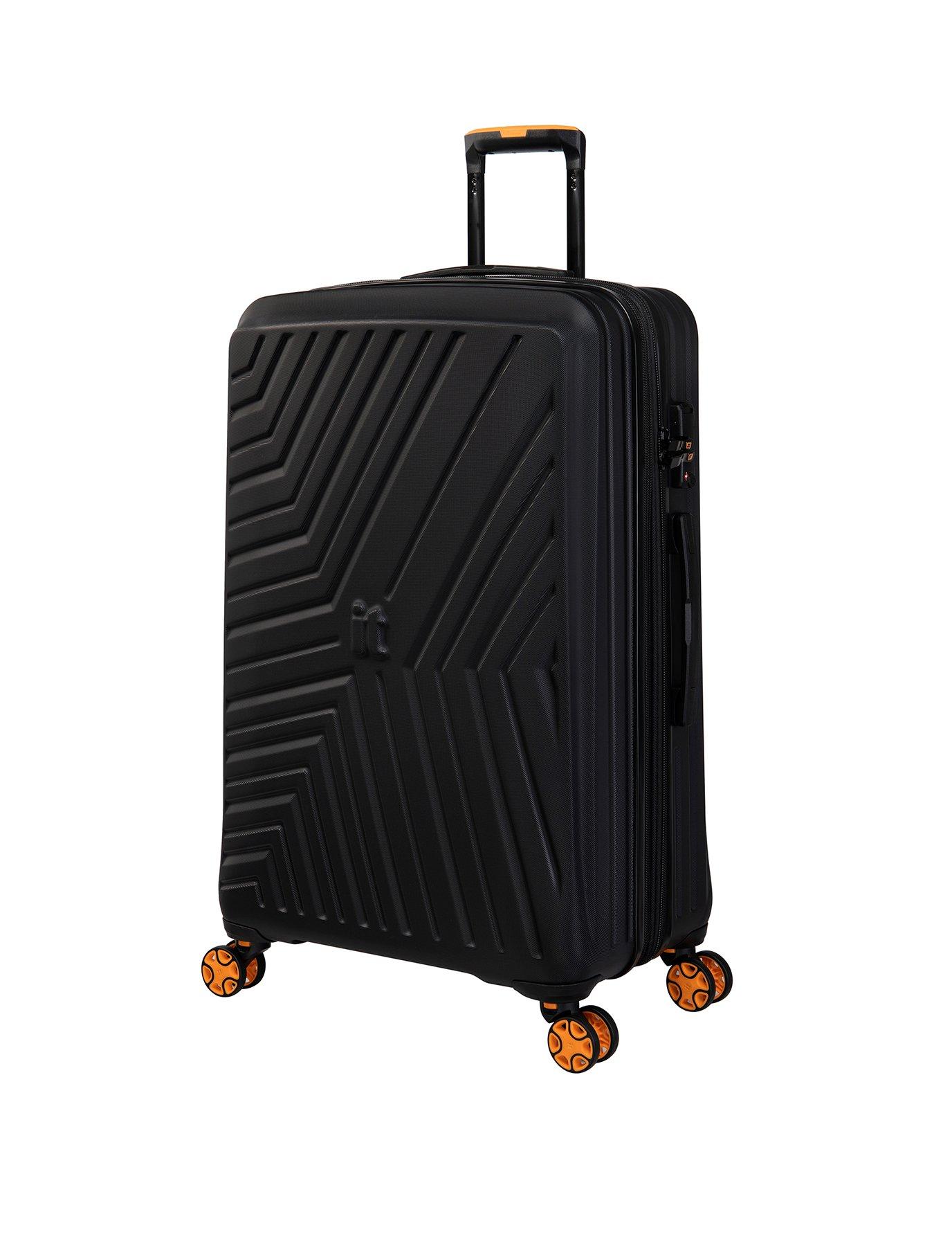 Image 1 of 7 of it Luggage Convertible Black Large Suitcase with Removeable Wheels