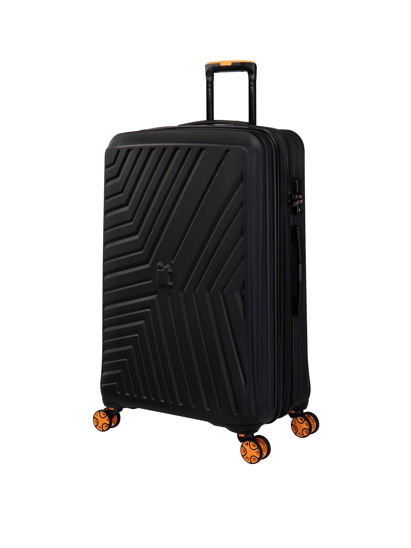 Image 1 of 7 of it Luggage Convertible Black Medium Suitcase with Removeable Wheels