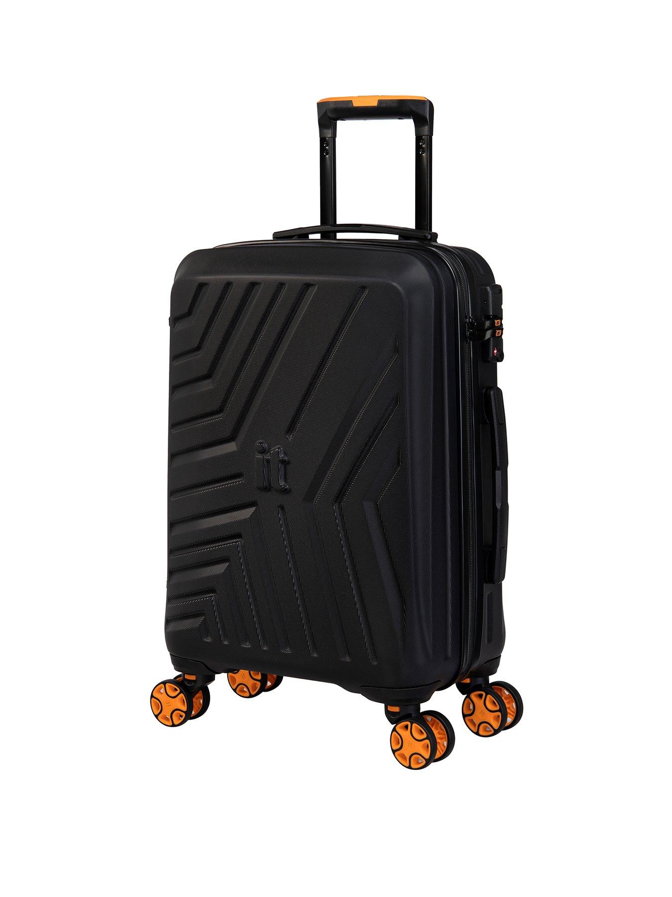 Image 1 of 7 of it Luggage Convertible Black Cabin Suitcase with Removeable Wheels