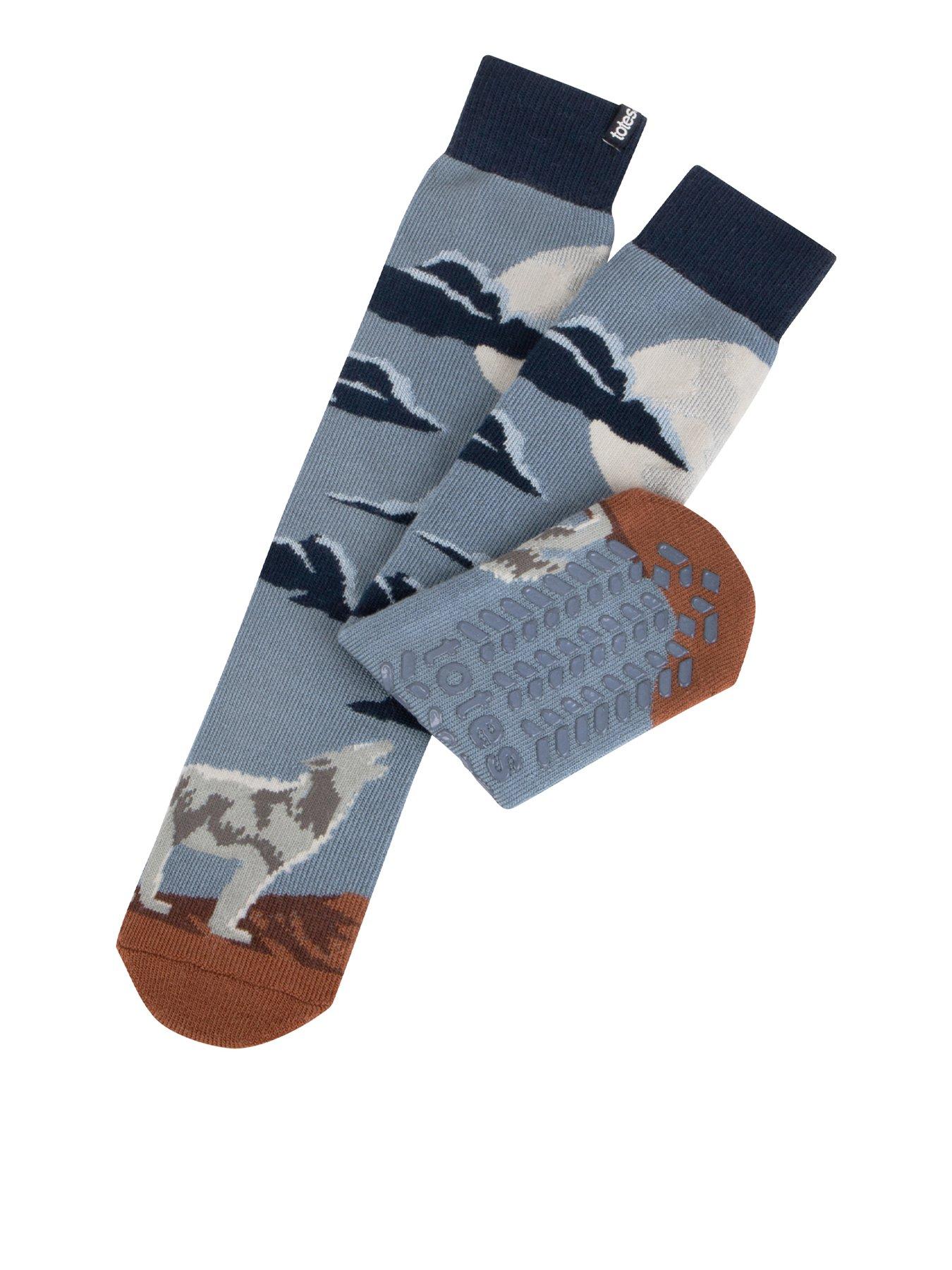 TOTES 1pair Original Wolf Slipper Socks