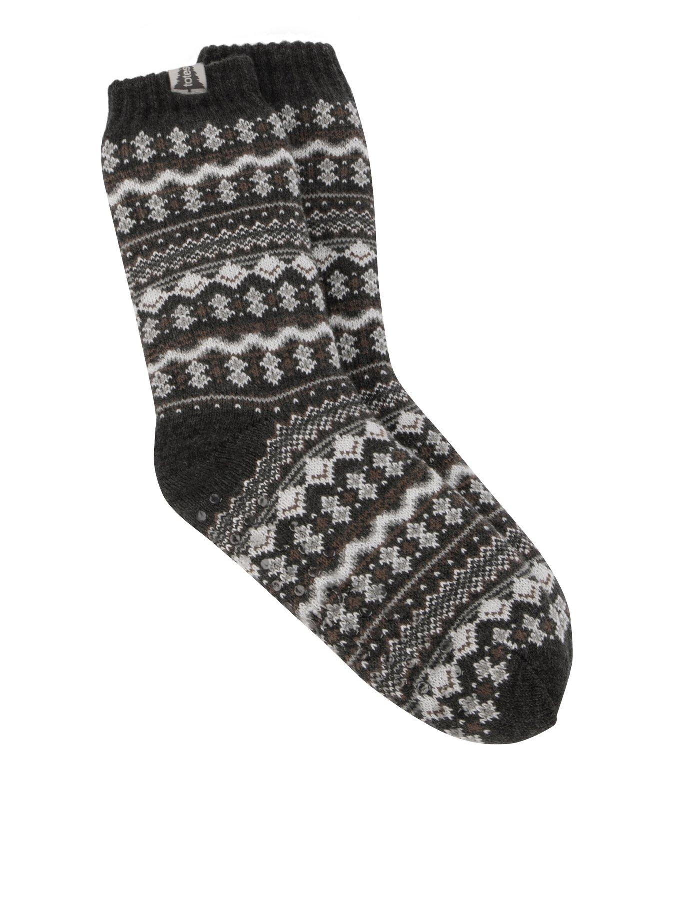 Image 1 of 4 of TOTES 1 Pair Fairisle Sherpa Lined Slipper Socks