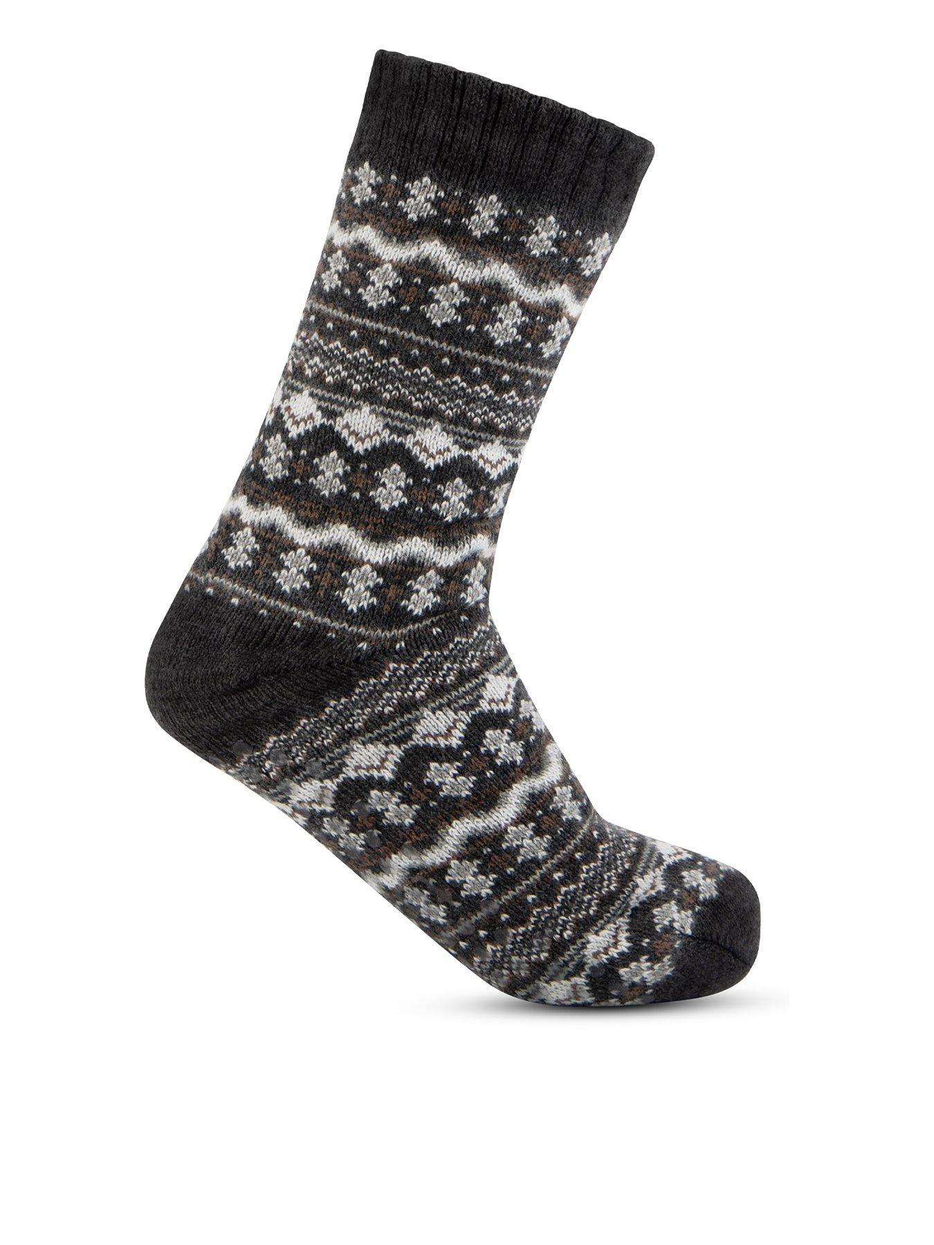 Image 3 of 4 of TOTES 1 Pair Fairisle Sherpa Lined Slipper Socks