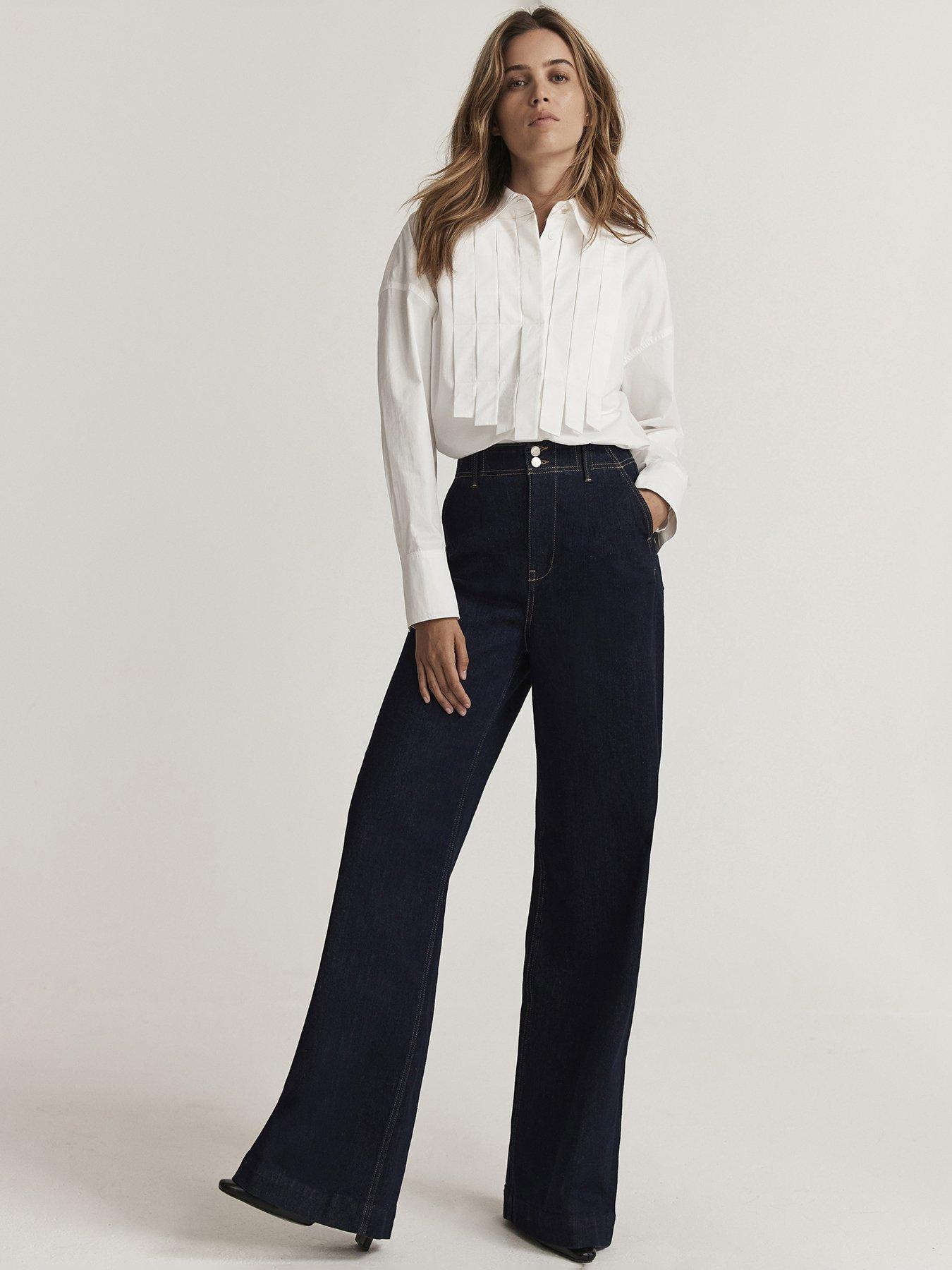undefined Dark Indigo Tailored Wide Jean - Navy