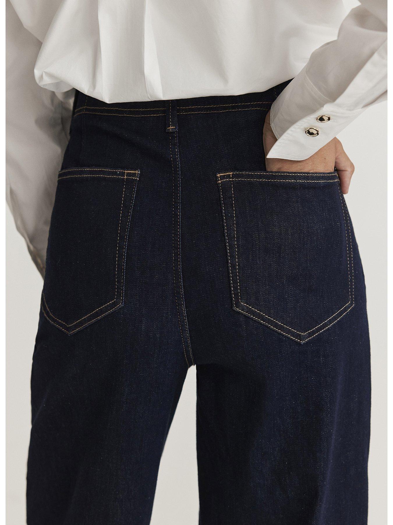 Image 2 of 5 of Mint Velvet Dark Indigo Tailored Wide Jean - Navy