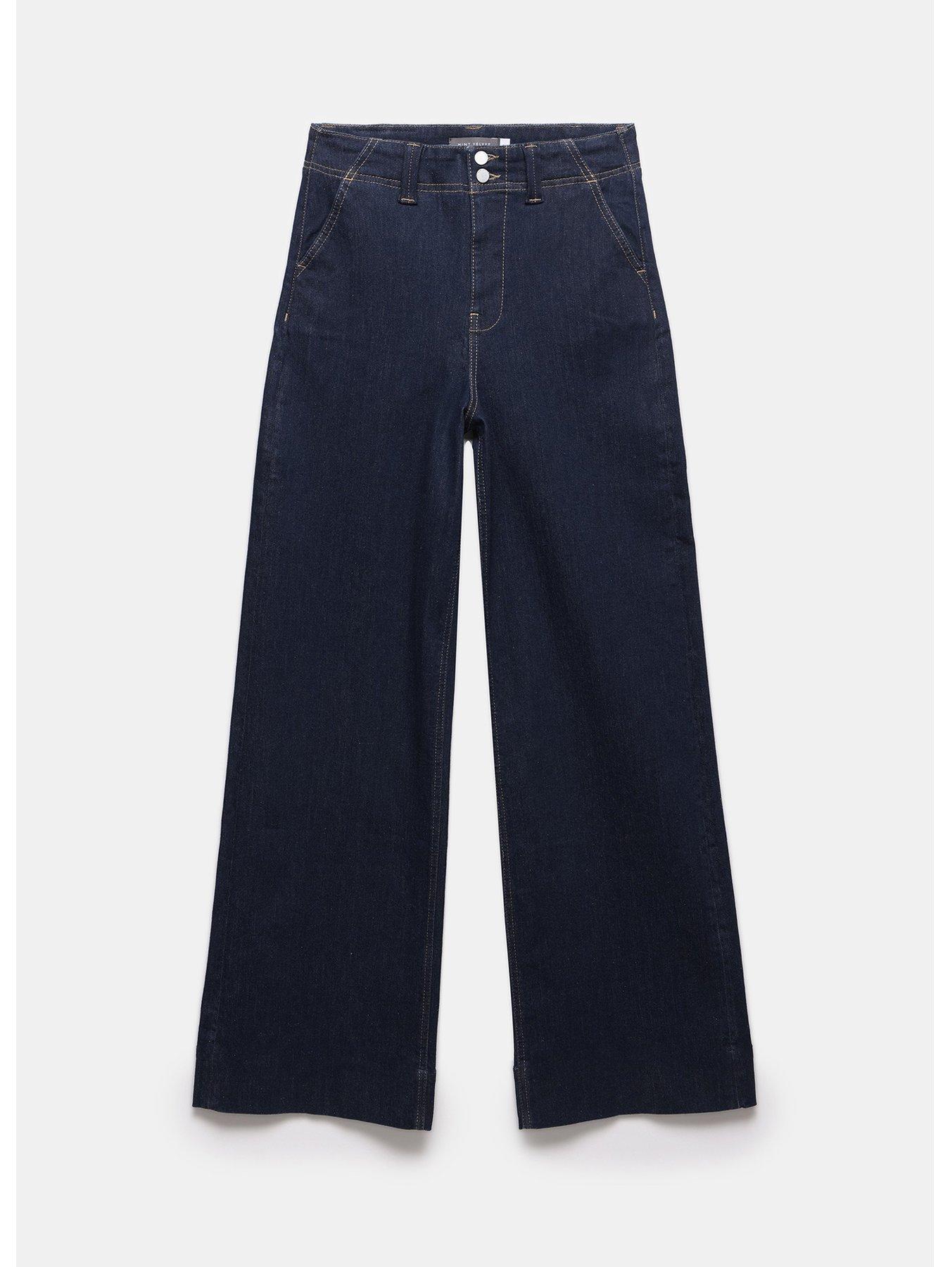 Image 4 of 5 of Mint Velvet Dark Indigo Tailored Wide Jean - Navy