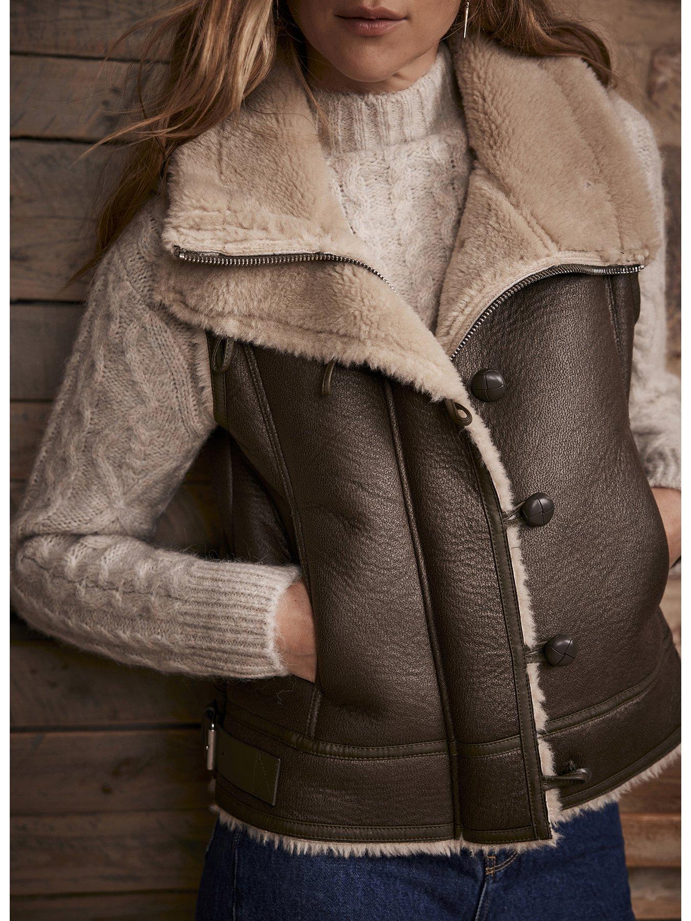 Gilet Mint Velvet Funnel Neck Sweatshirt Mint Velvet Khaki Funnel