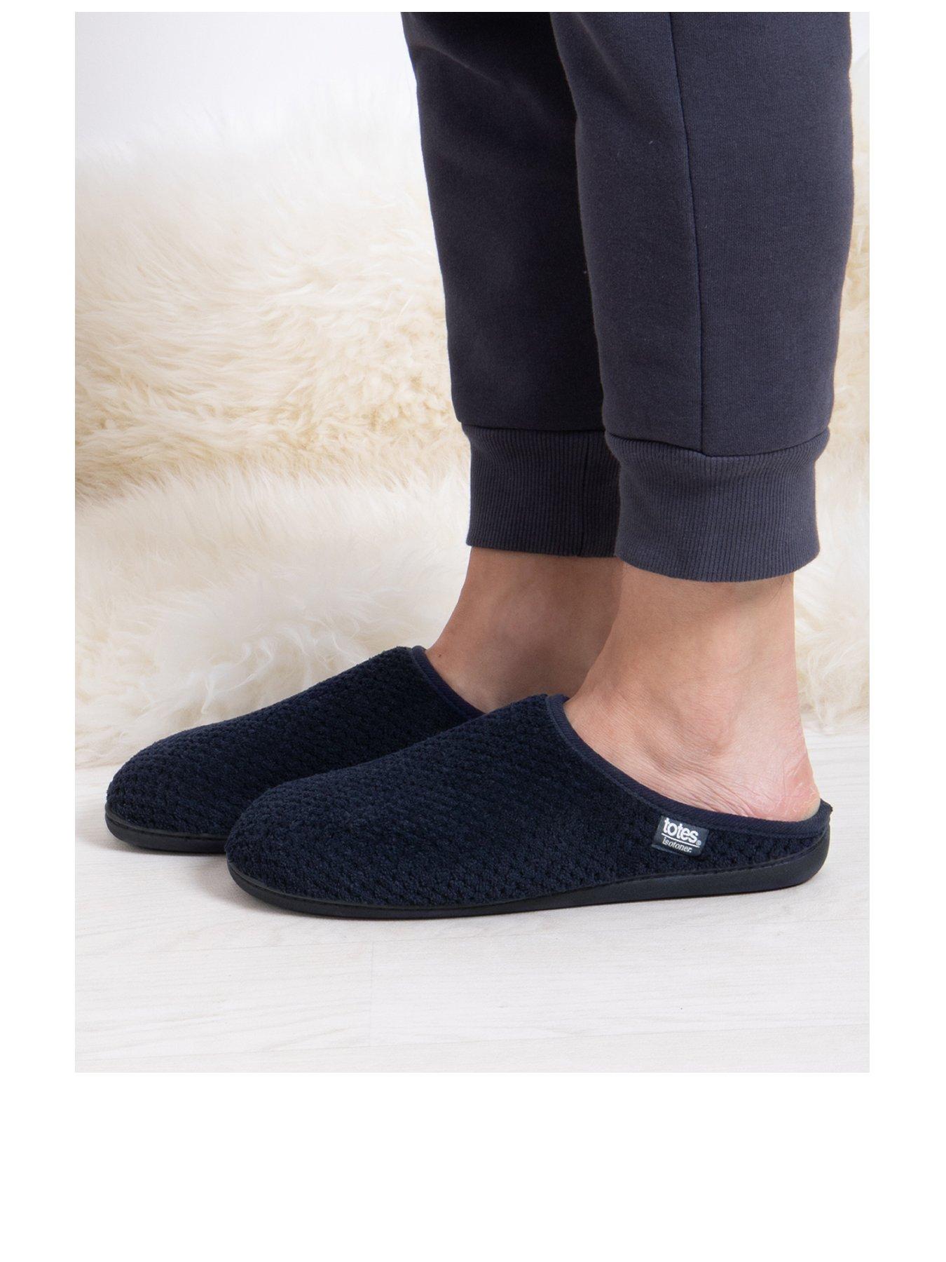Image 2 of 5 of TOTES Isotoner Swept Back Popcorn Mule Slipper - Navy