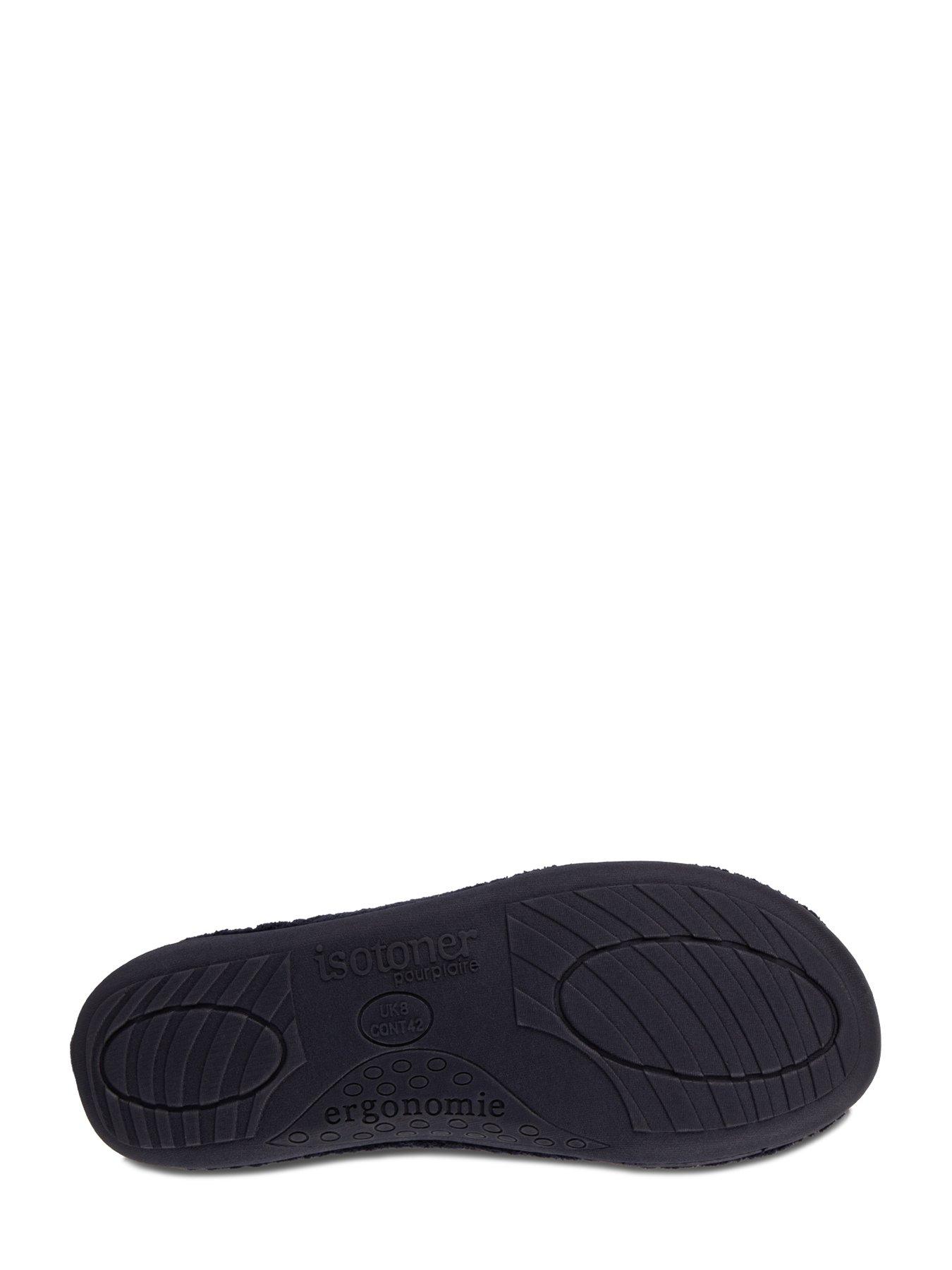 Image 4 of 5 of TOTES Isotoner Swept Back Popcorn Mule Slipper - Navy