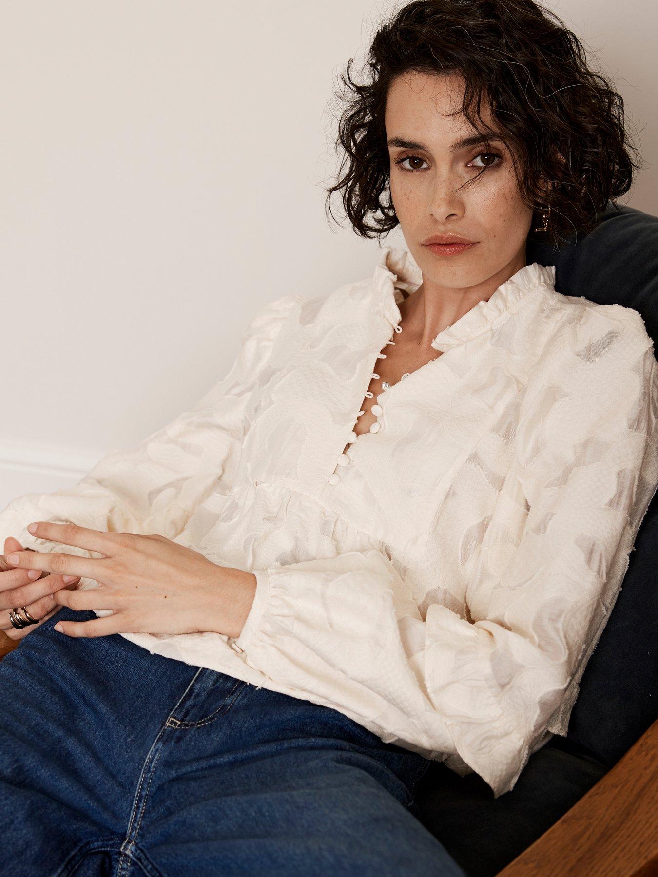Vina Jacquard Blouse - Desert