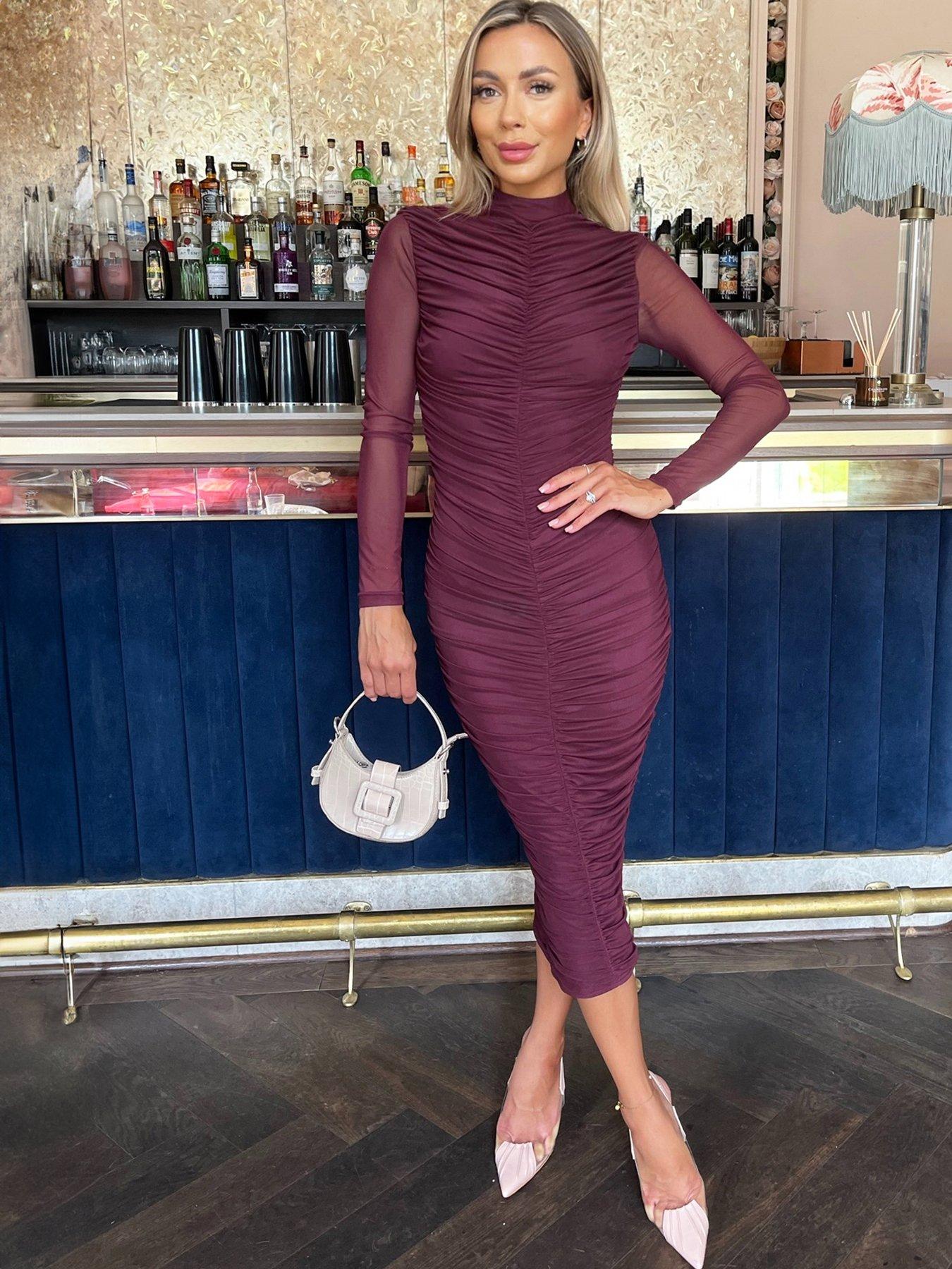 Midi dress with sleeves bodycon online