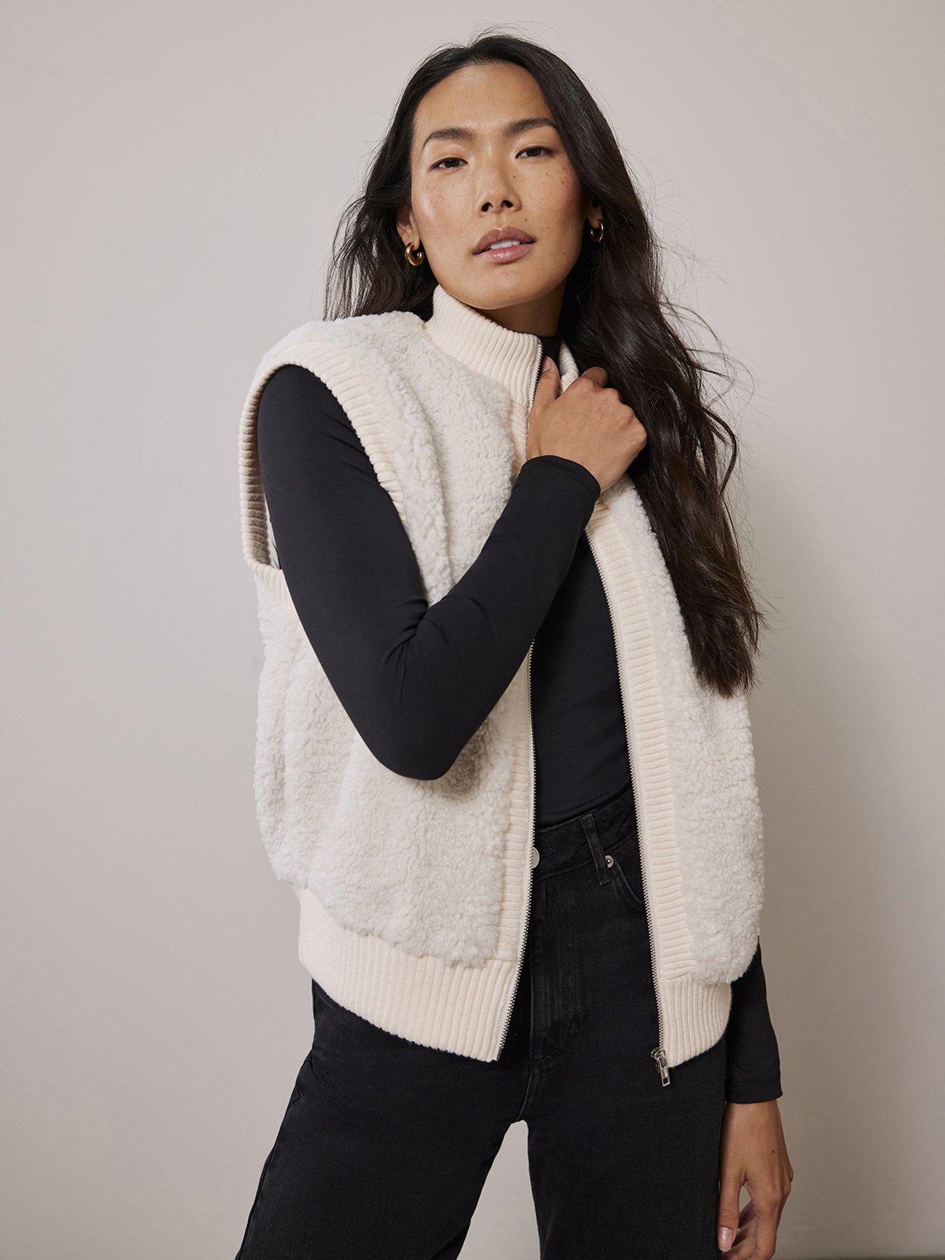 Mint Velvet Cream Knit Mix Gilet Very