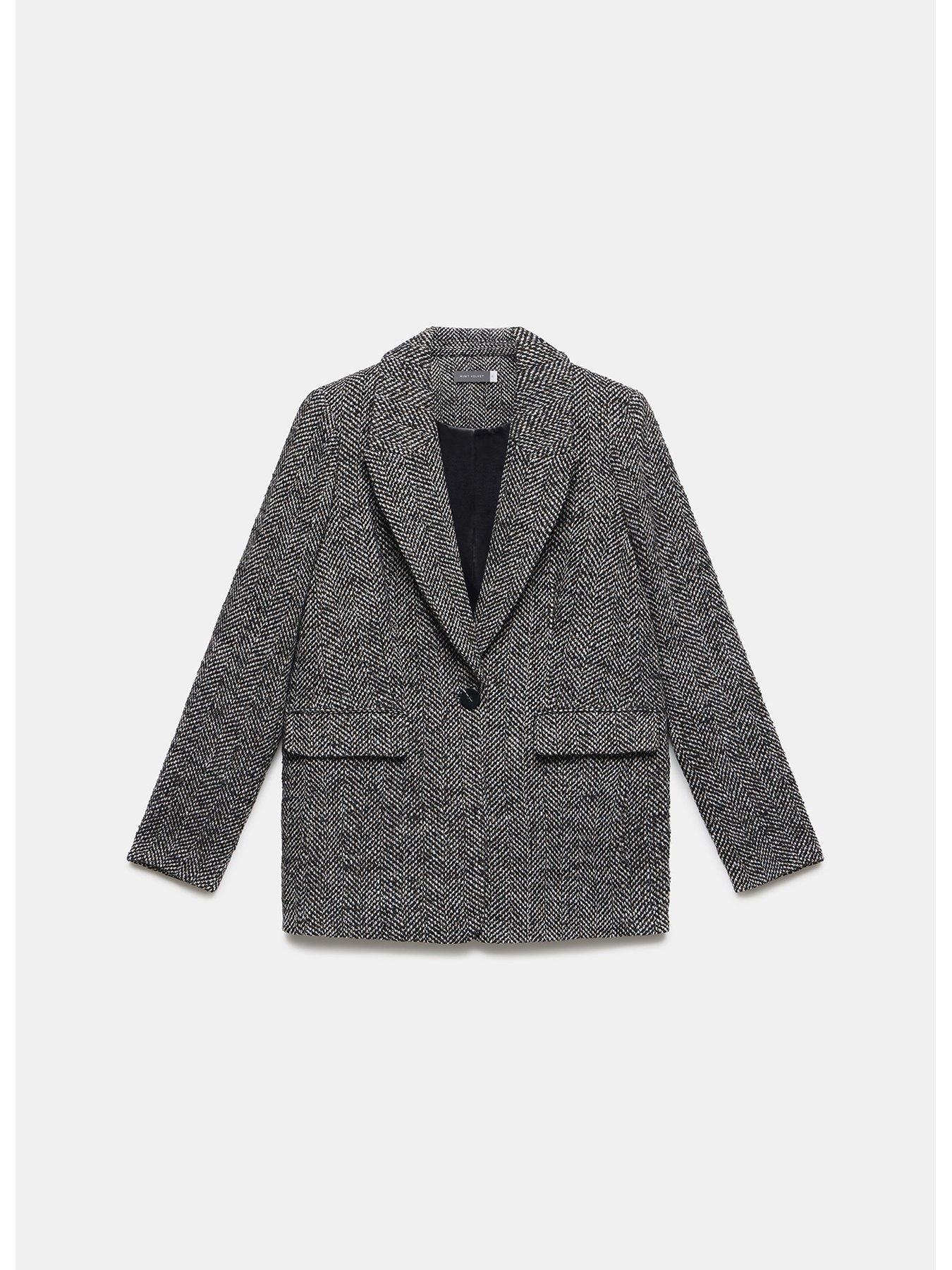 Black Herringbone Blazer