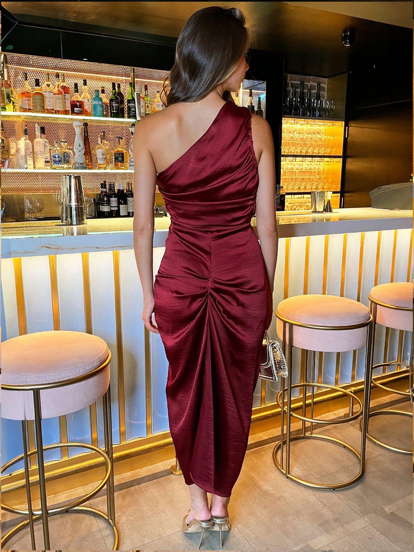 ax paris burgundy dress Front Cut-Out Lime Green Bodycon Midi Dress Lime / Small main image 0