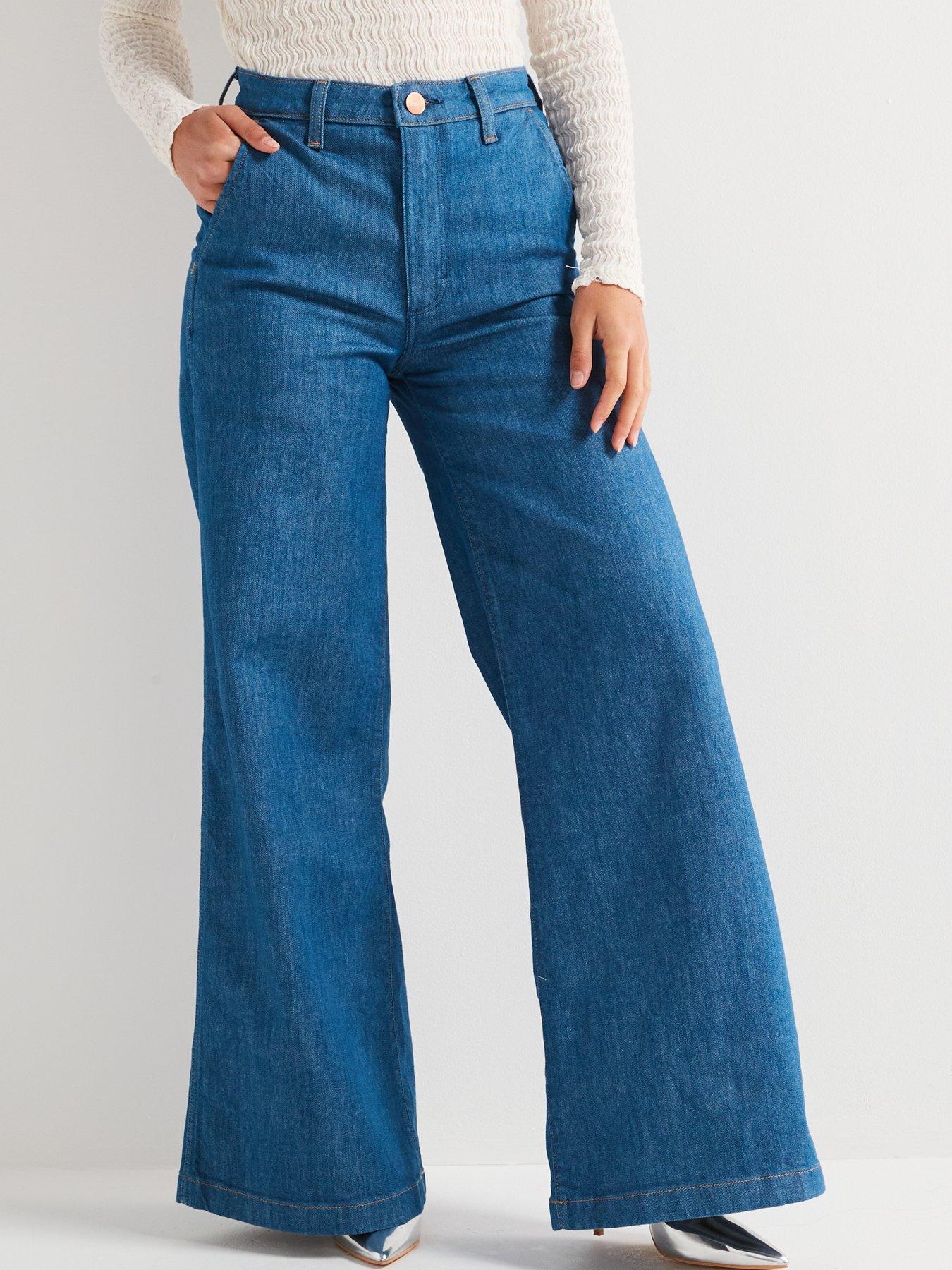 undefined Wide Leg Trouser-blue