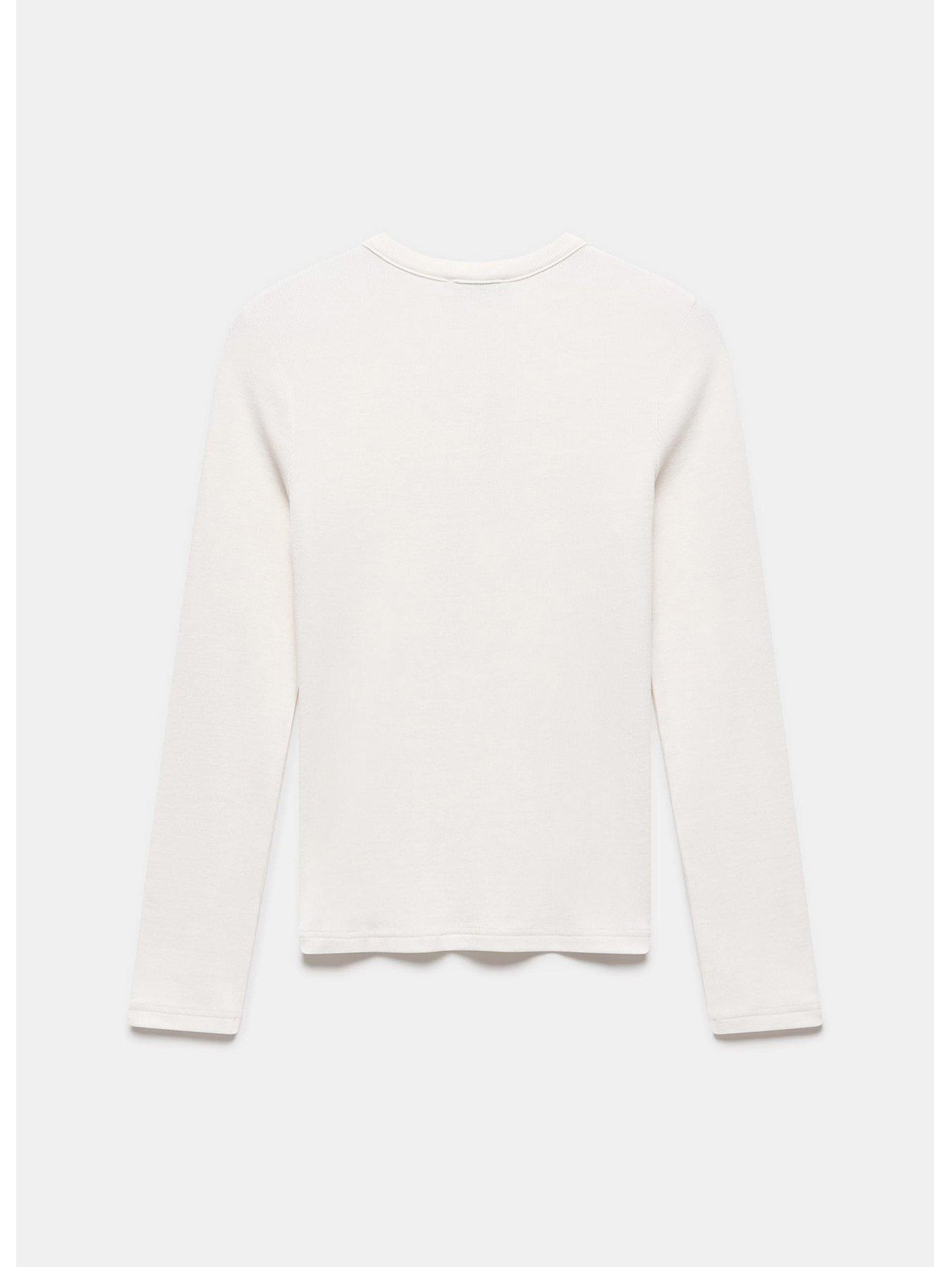 Image 5 of 6 of Mint Velvet Henley Button Top - Ivory