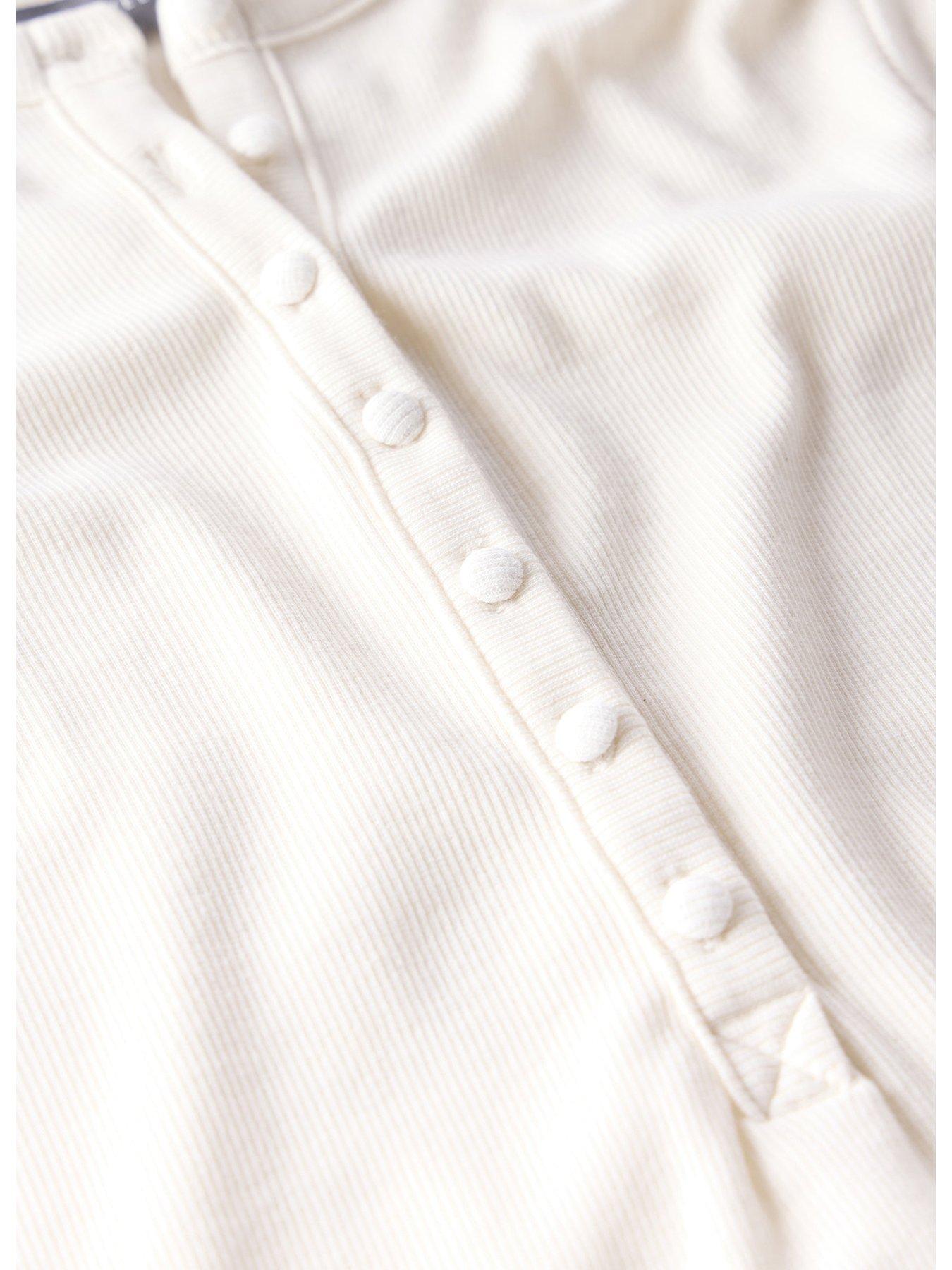 Image 6 of 6 of Mint Velvet Henley Button Top - Ivory
