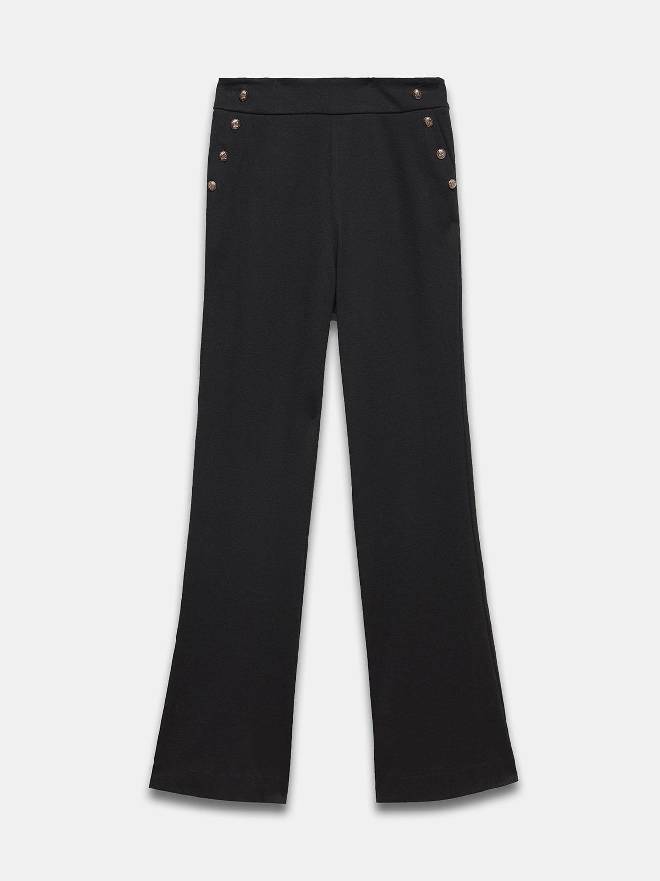 Mint Velvet Button Flare Trouser Black Very