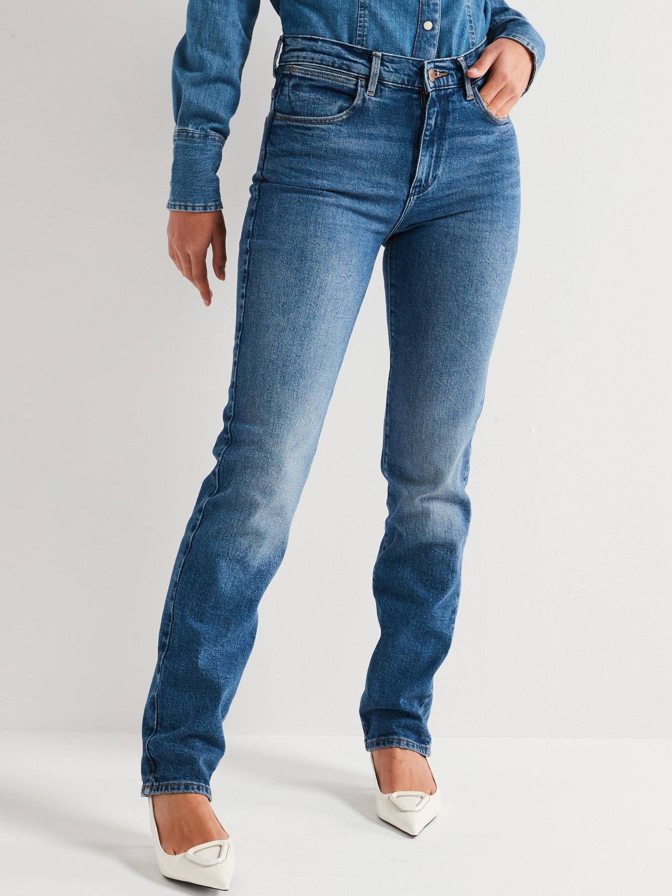 Wrangler Straight Leg Jean-blue, Blue, Size 29, Inside Leg 32, Women