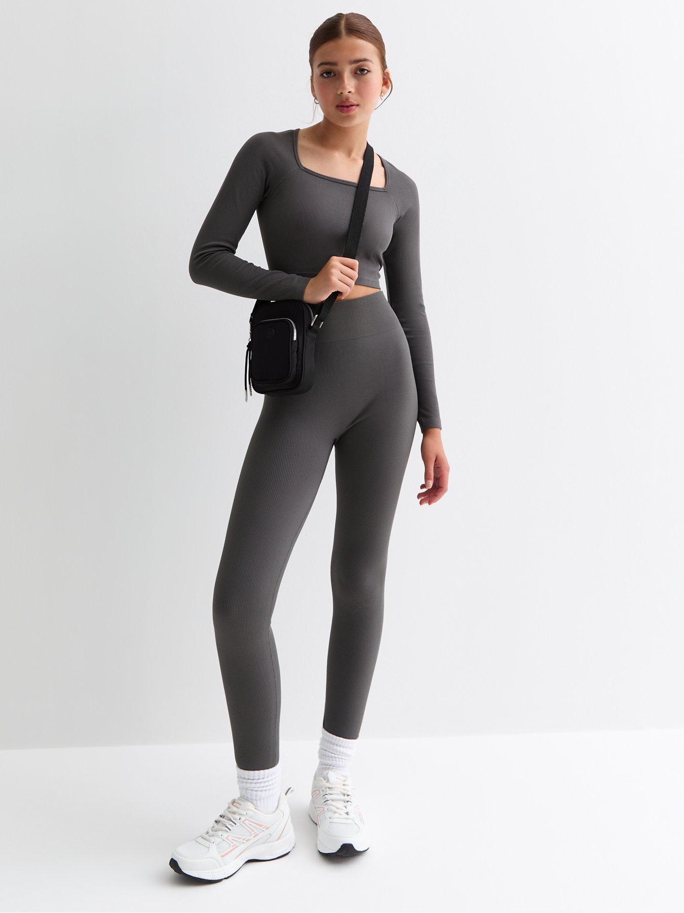 New Look 915 Girls Grey Ribbed Leggings Very