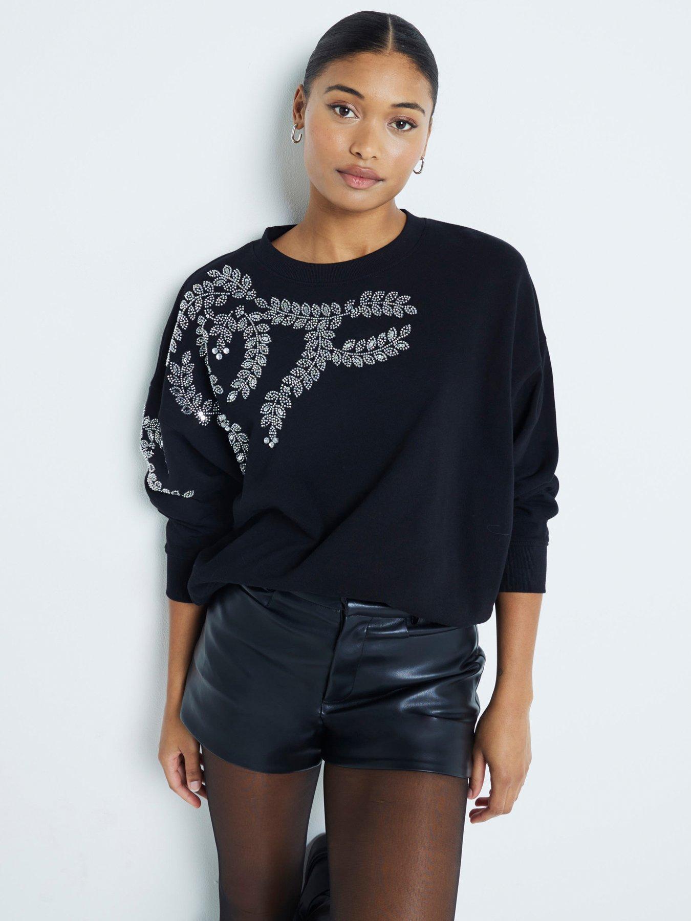 River island black sweatshirt clearance