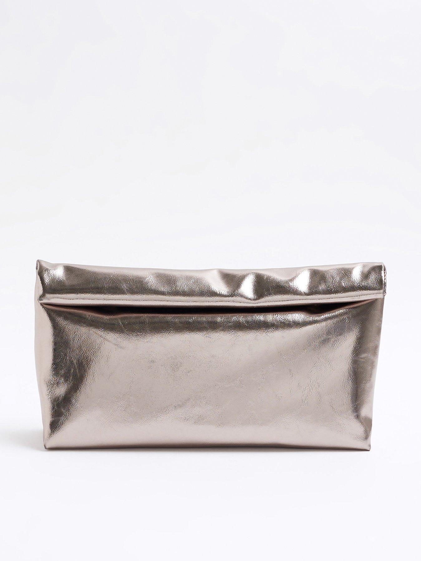 undefined Roll Top Clutch - Silver