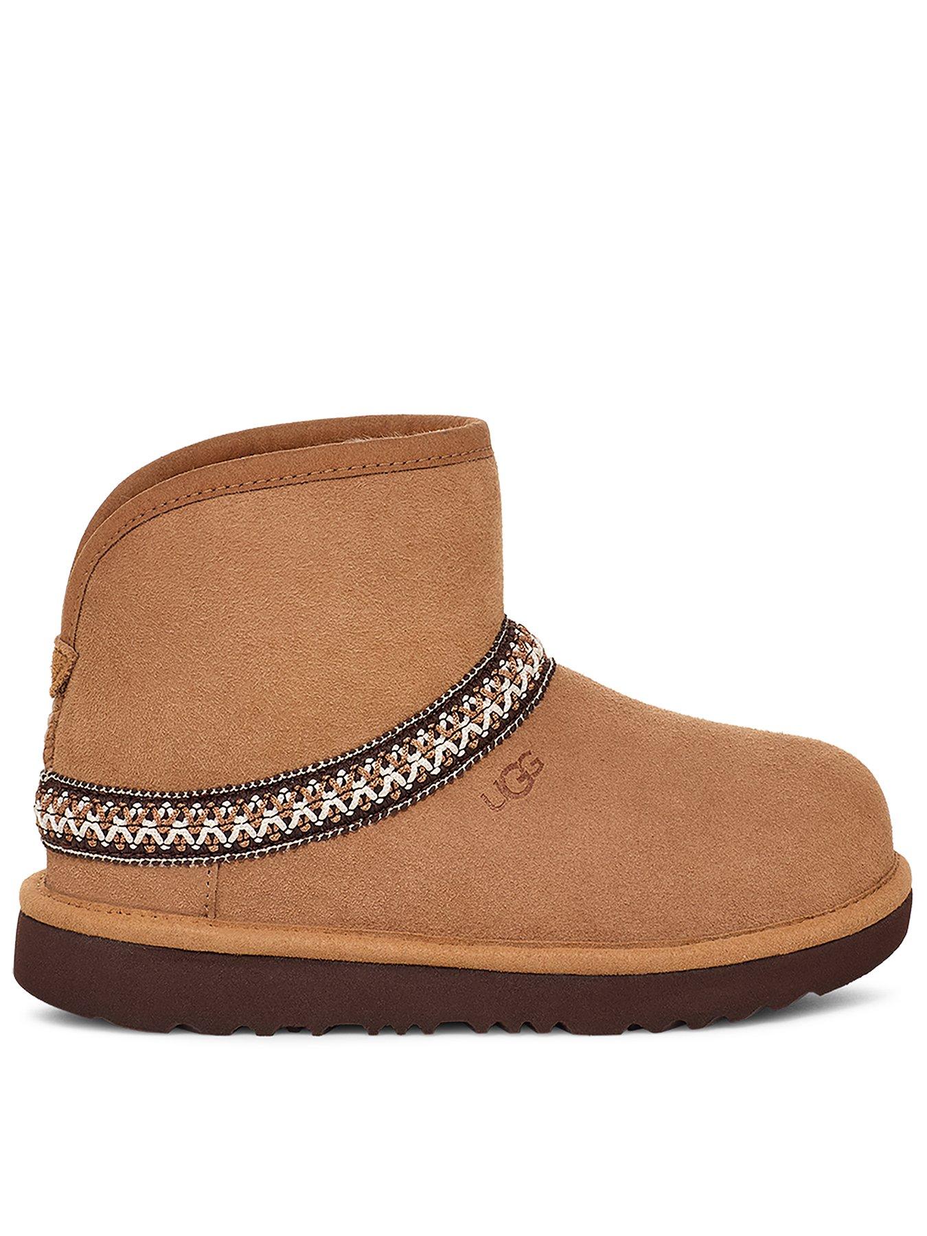 UGG Kids Classic Mini Crescent, Brown, Size 3 Older