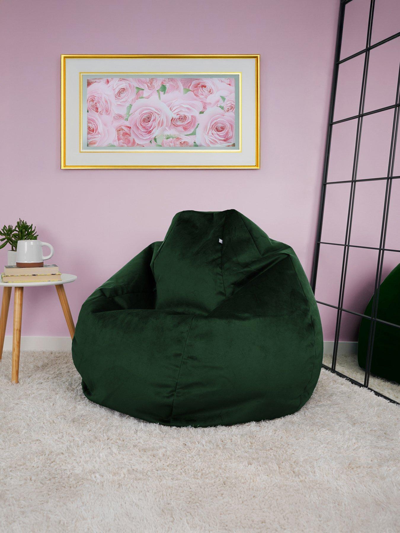 undefined Slouchbag Beanbag Velvet- Emerald
