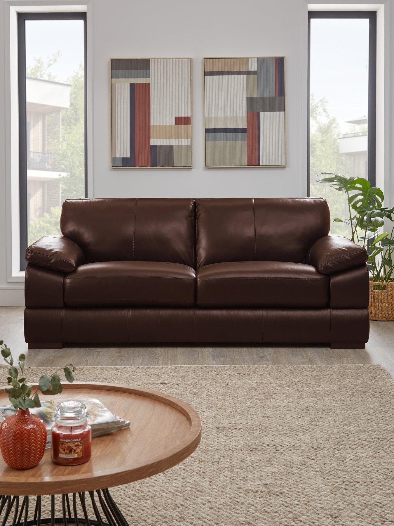 The Very Collection Marlow Italian Leather 3 Seater Sofa - FSC® Certified