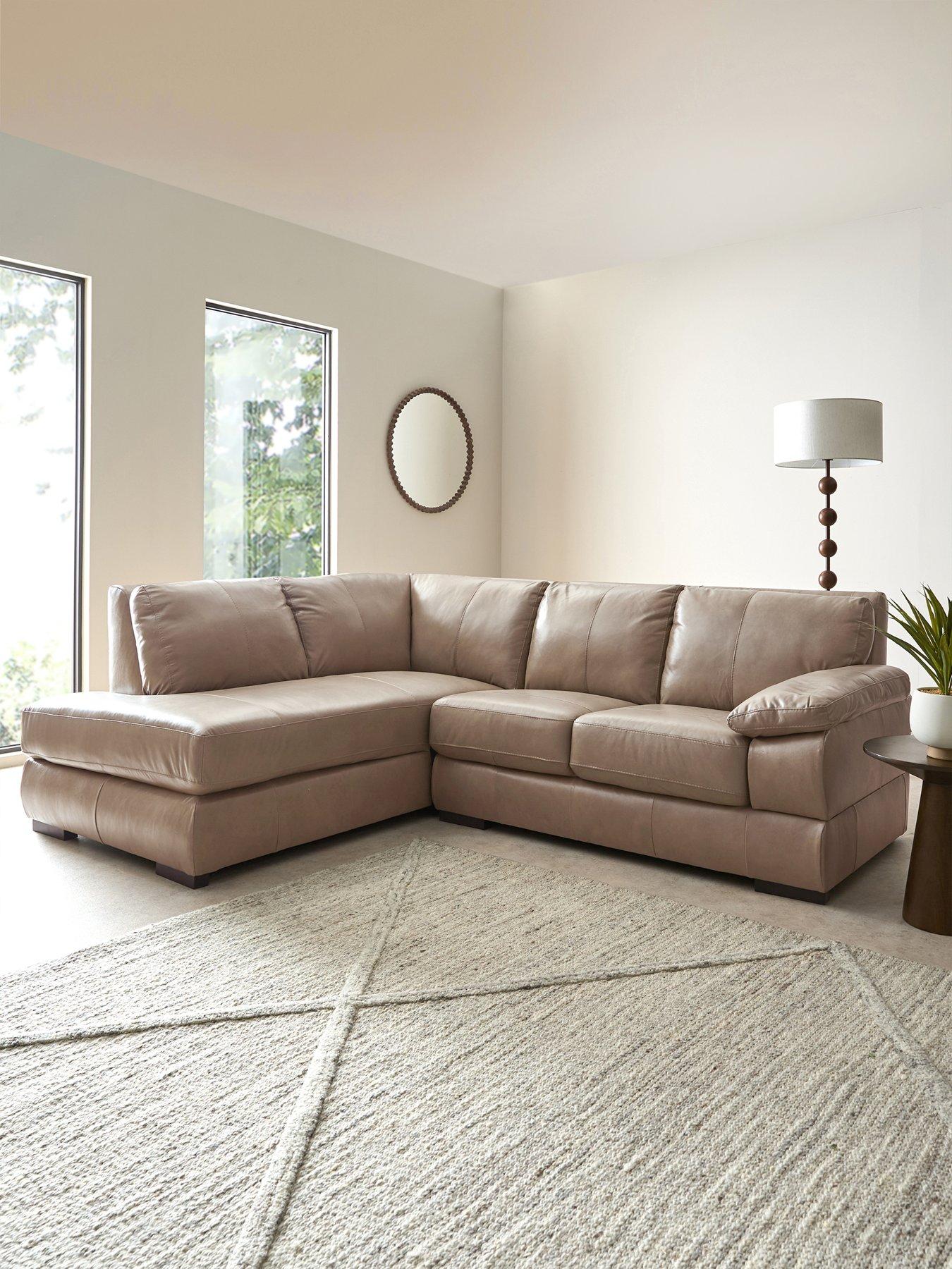 Very Home Marlow Italian Leather Left Hand Corner Chaise