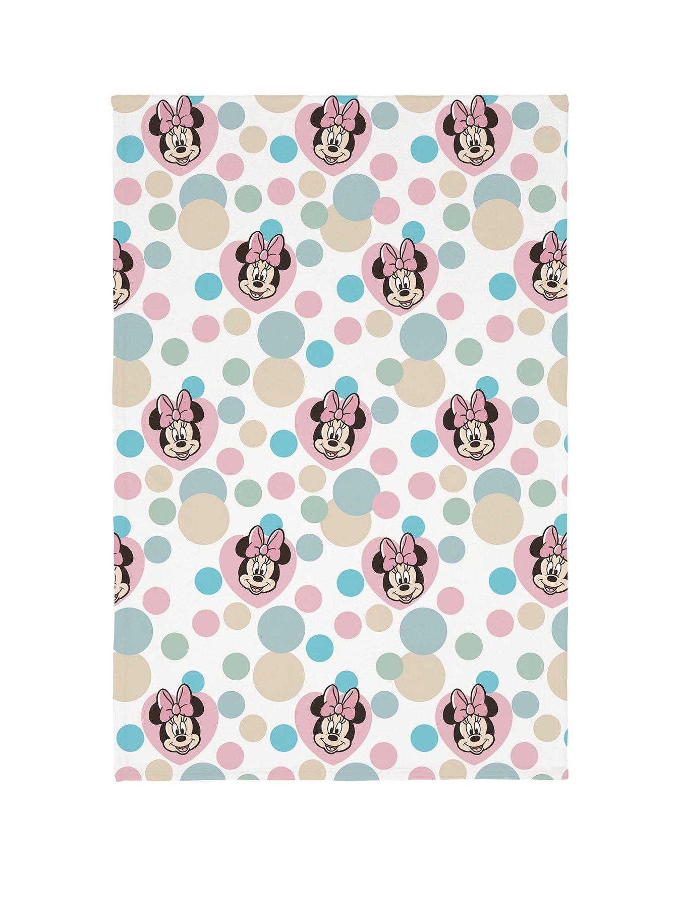 Product photograph of Minnie Mouse Dots Flannel Fleece Blanket from very.co.uk