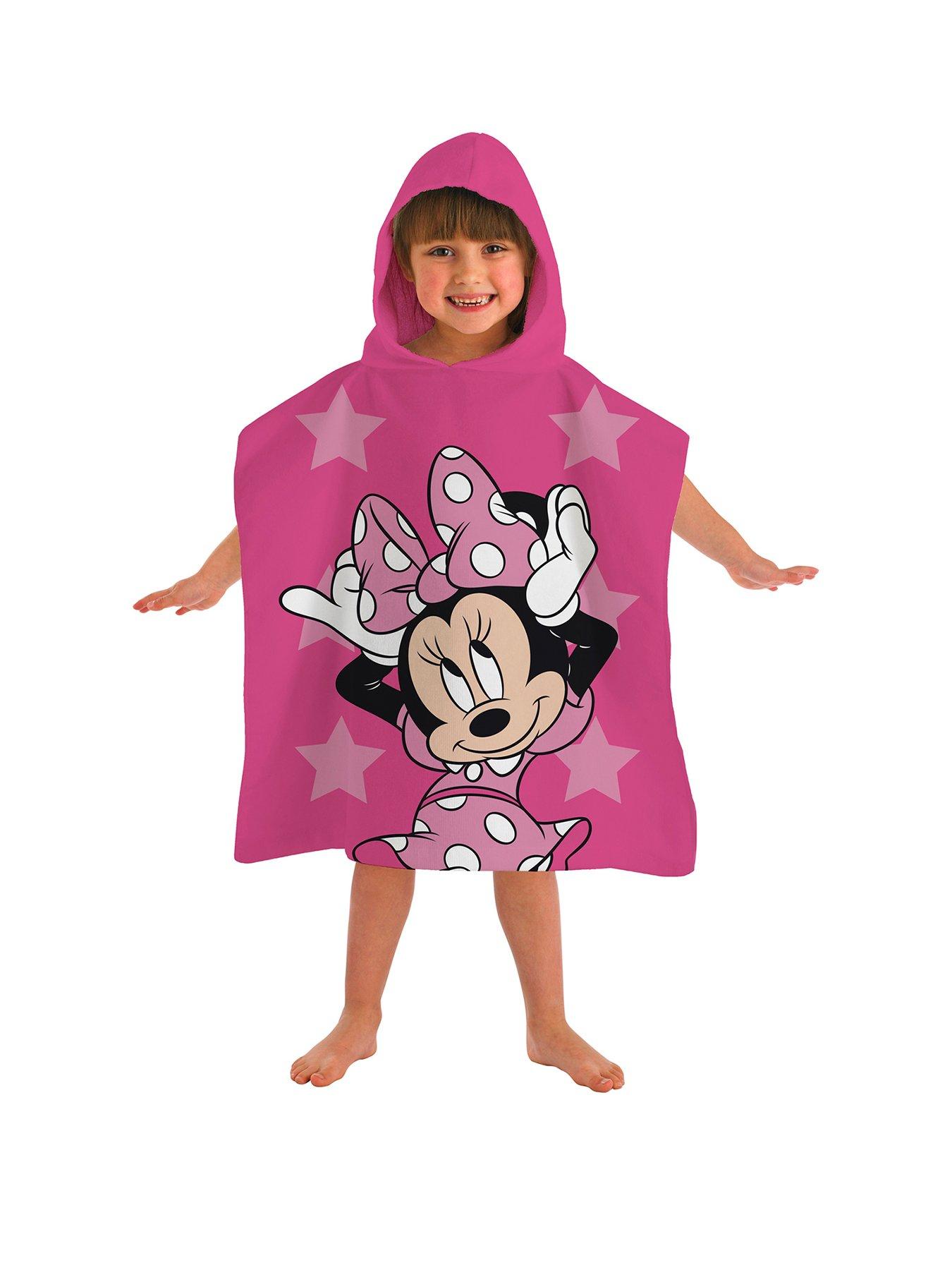 Product photograph of Minnie Mouse Star Hooded Poncho Towel from very.co.uk